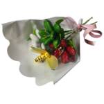 Mini bouquet Noël 3 frésias abeille dragées chocolat
