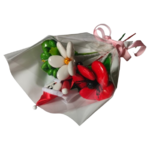 Mini bouquet Père Noël marguerite pivoine rose de Warhol dragées chocolat 74g