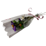 Bouquet vert violet dragées chocolat emballé