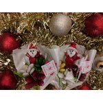 Bouquet Père Noel frésias dragées chocolat 2