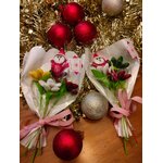 Bouquet Père Noel frésias dragées chocolat 3