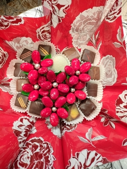 Bouquet chocolat coeur rouge