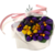 Mini bouquet violettes et primevères jaunes en dragées chocolat
