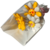 Mini bouquet 3 fleurs smiley  2 couleurs unies et 1 blanc couleur dragées chocolat 72g