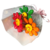 Mini bouquet 3 fleurs smiley couleurs unies dragées chocolat