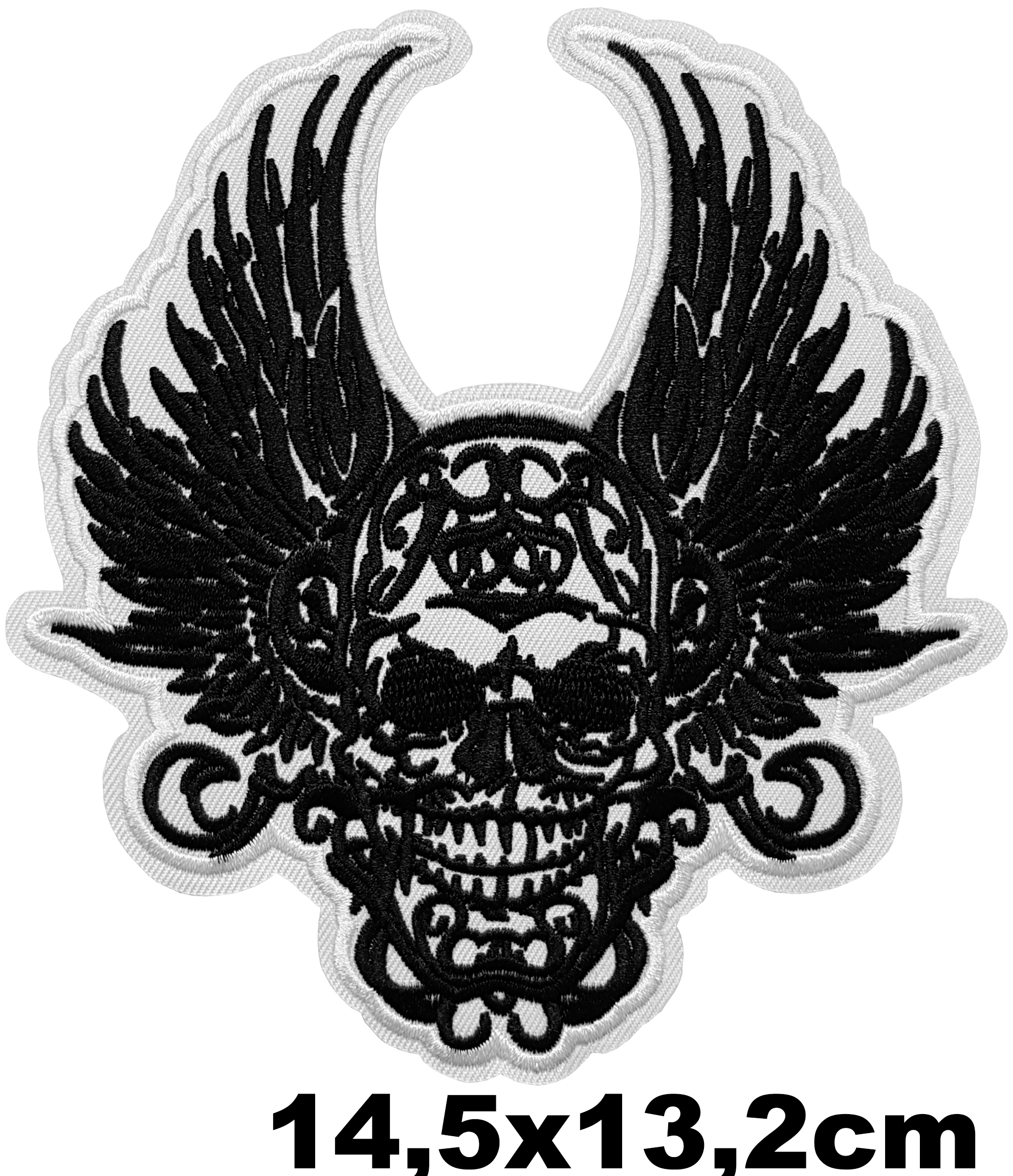 Grand Patch thermocollant Skull Ange Déchu - Symbole de Rébellion et Liberté