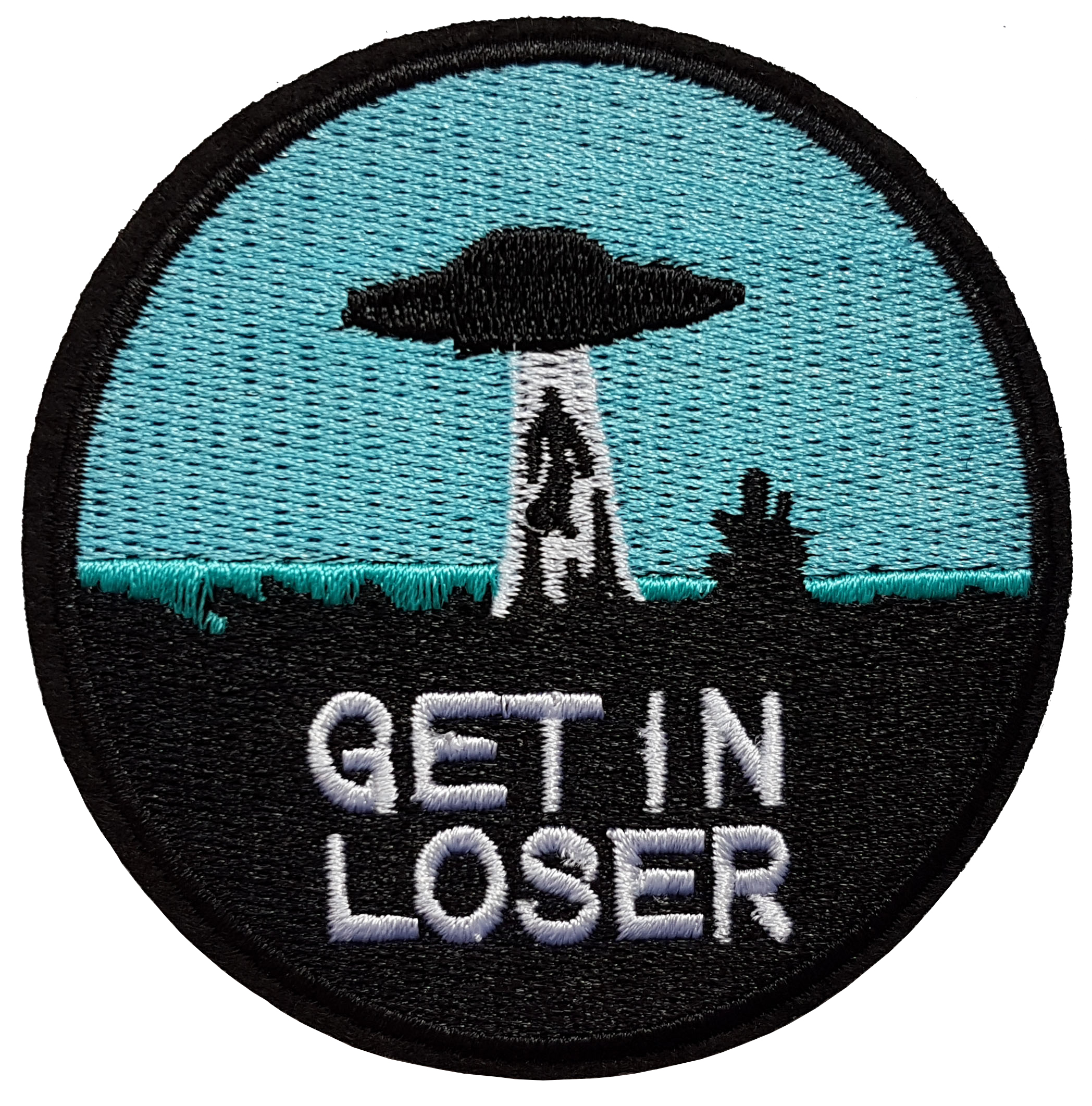 Patch Thermocollant OVNI Alien Get in Loser UFO Soucoupe Volante