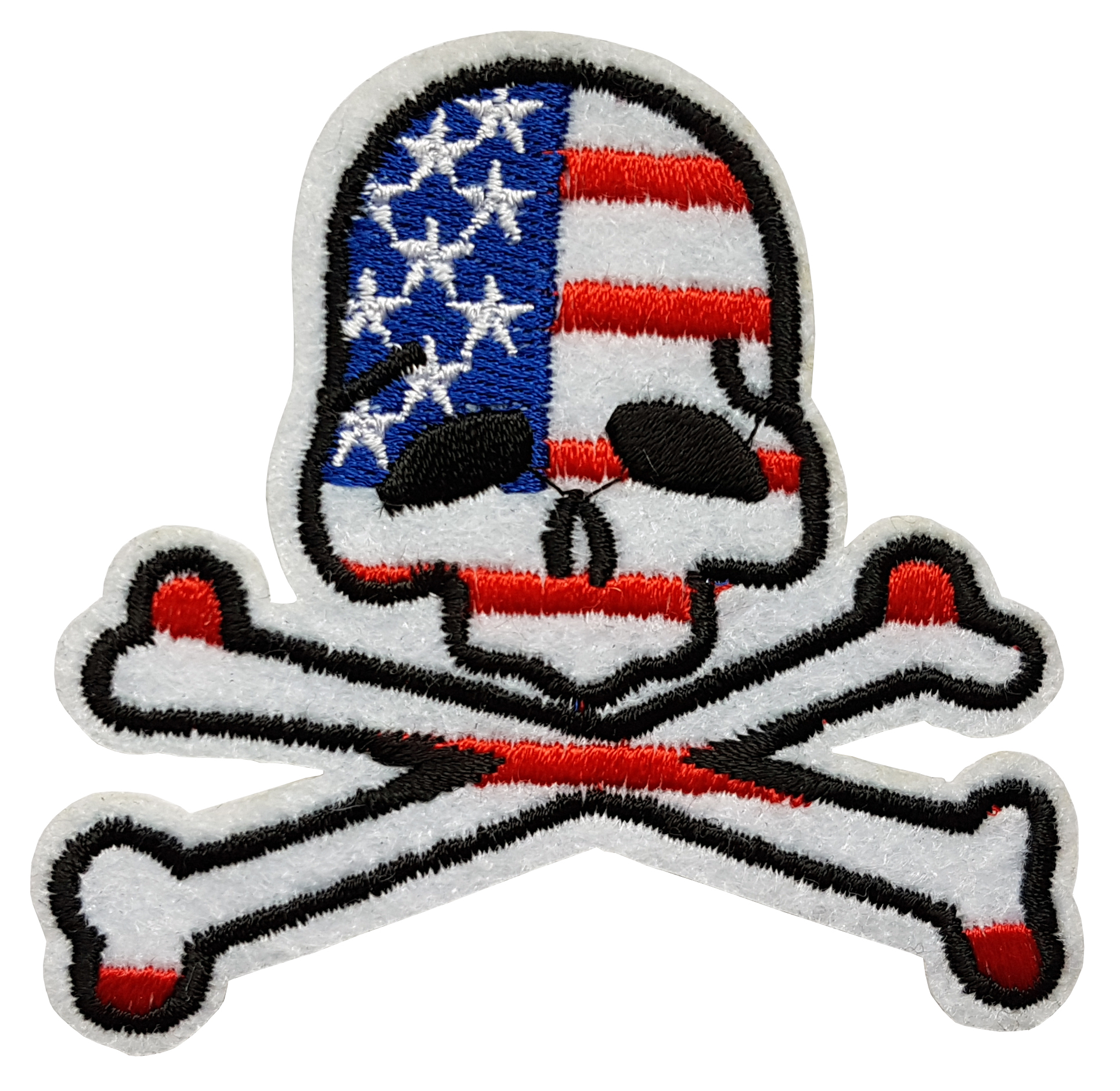 Patch Thermocollant Tête de Mort Pirate Drapeau USA