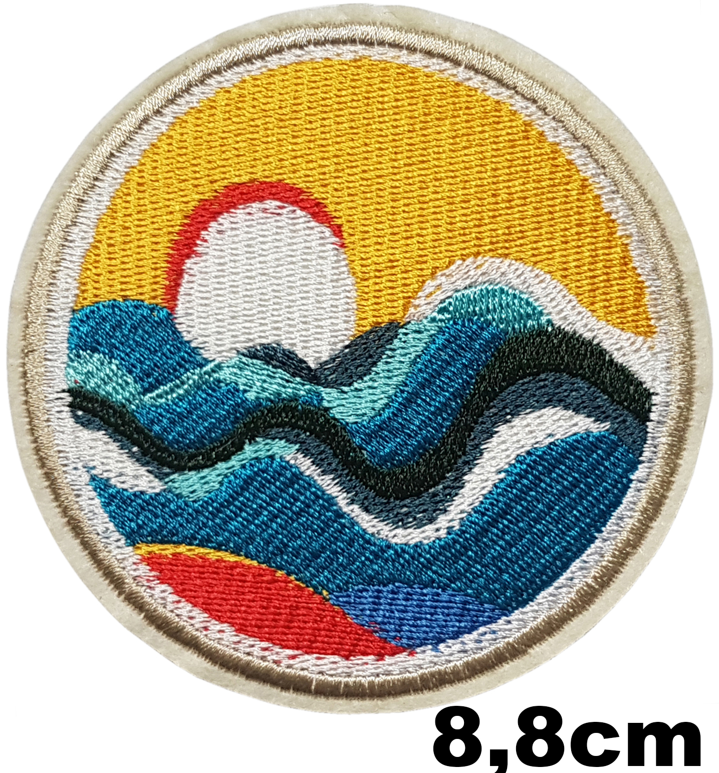 Patch Thermocollant Japon Vagues et Soleil Levant écusson estampe peinture