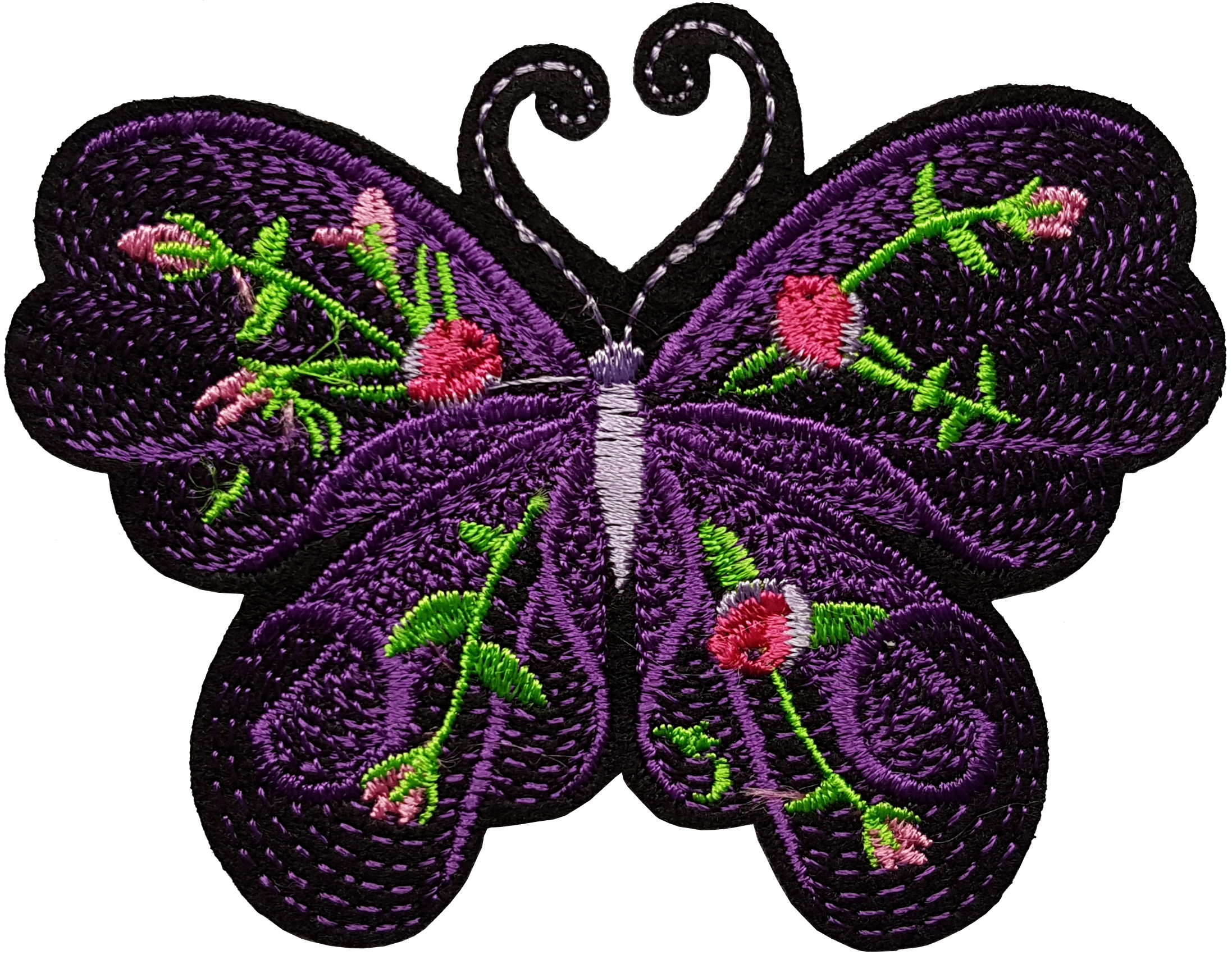 Patch Thermocollant Papillon Violet Fleurs