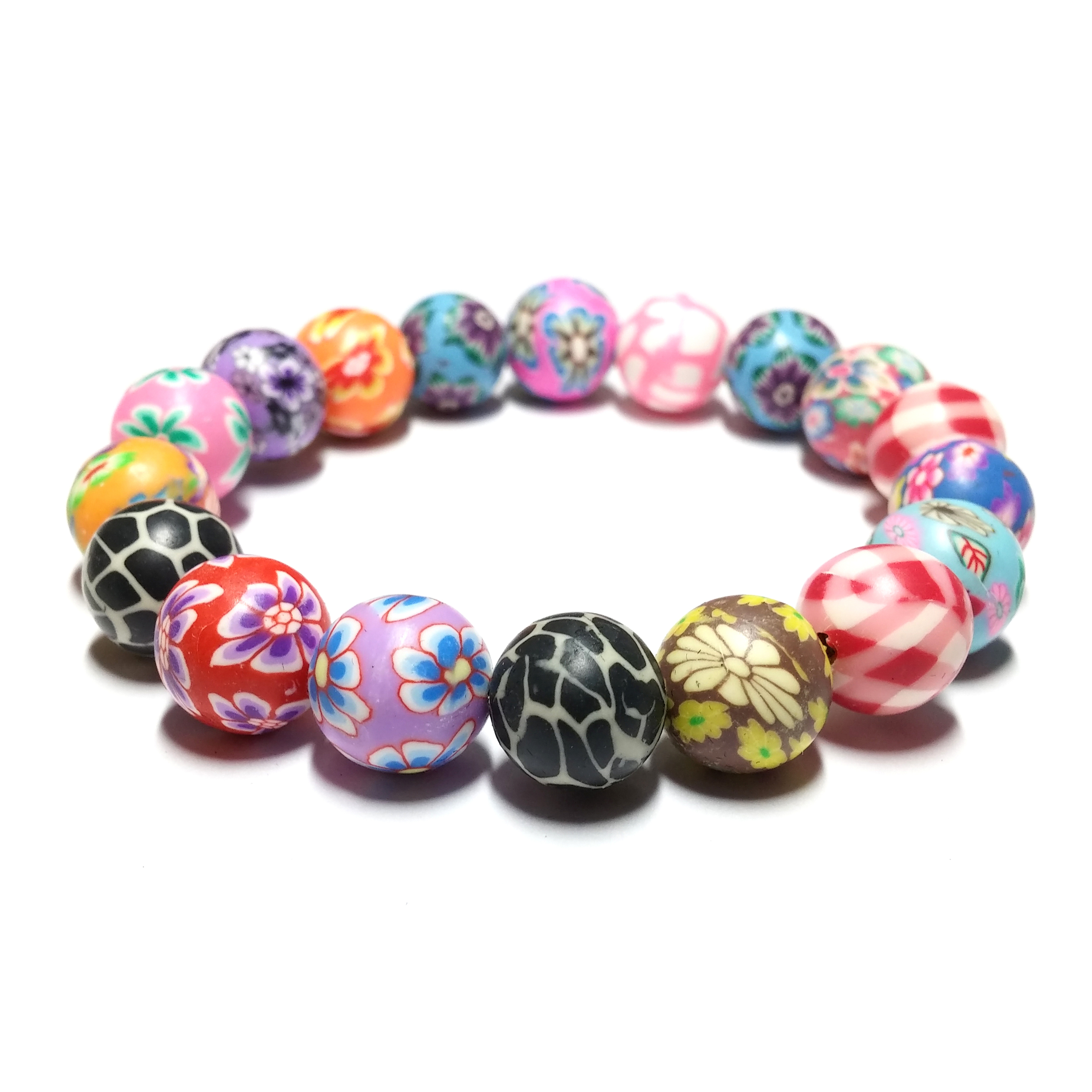 Bracelet Perle Plastique Motifs Multicolore