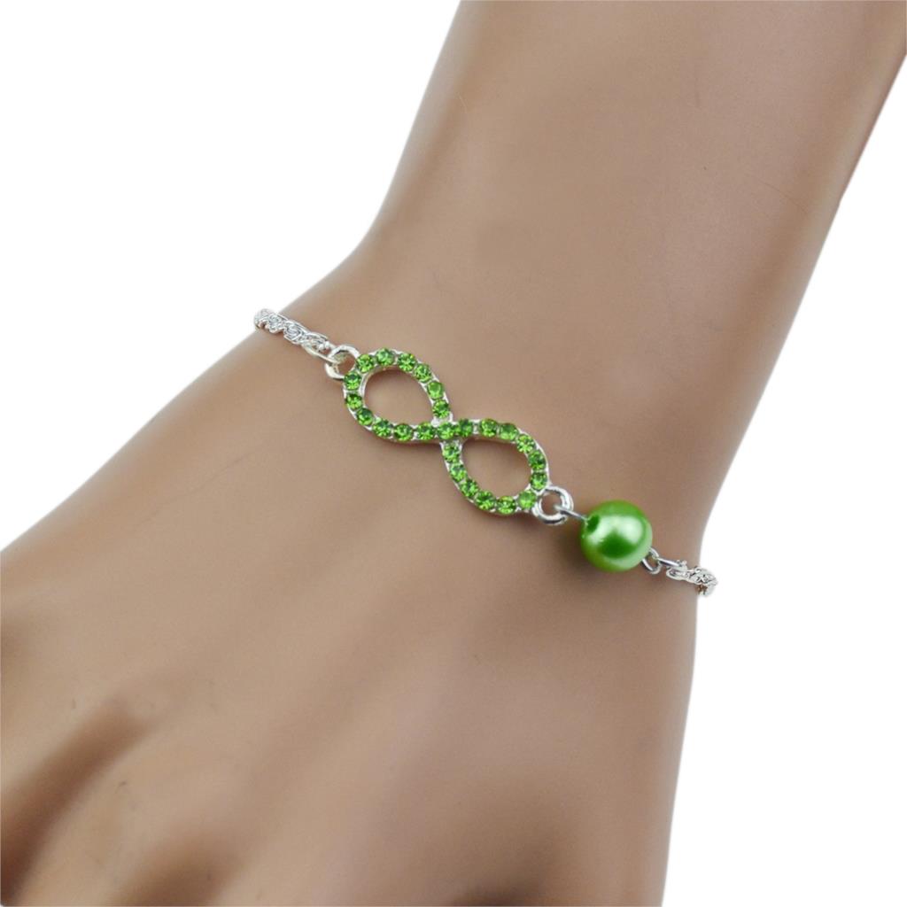 Bracelet Infinity Zirconium Cubique Vert