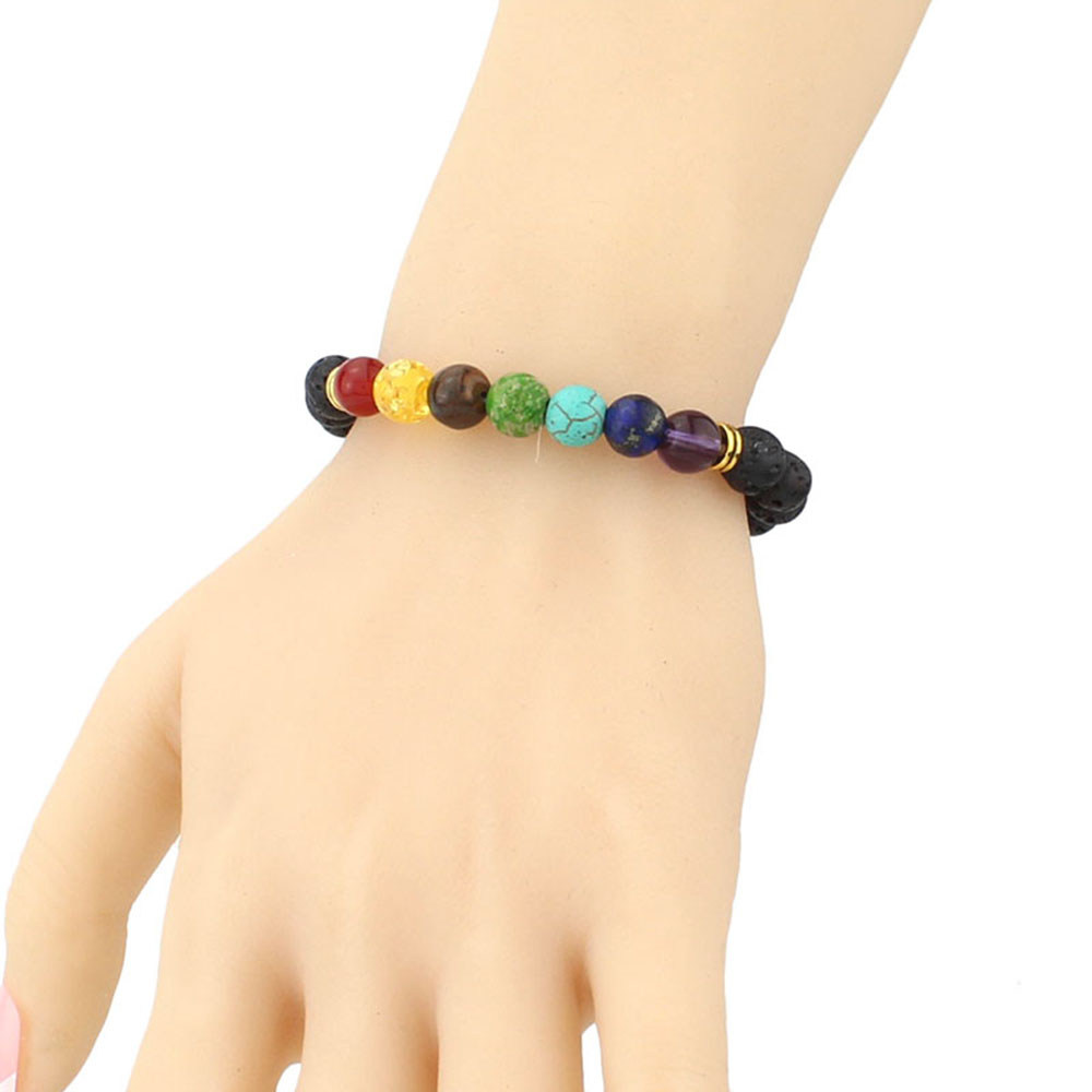 Bracelet Pierres de Lave et Pierres Chakra 14