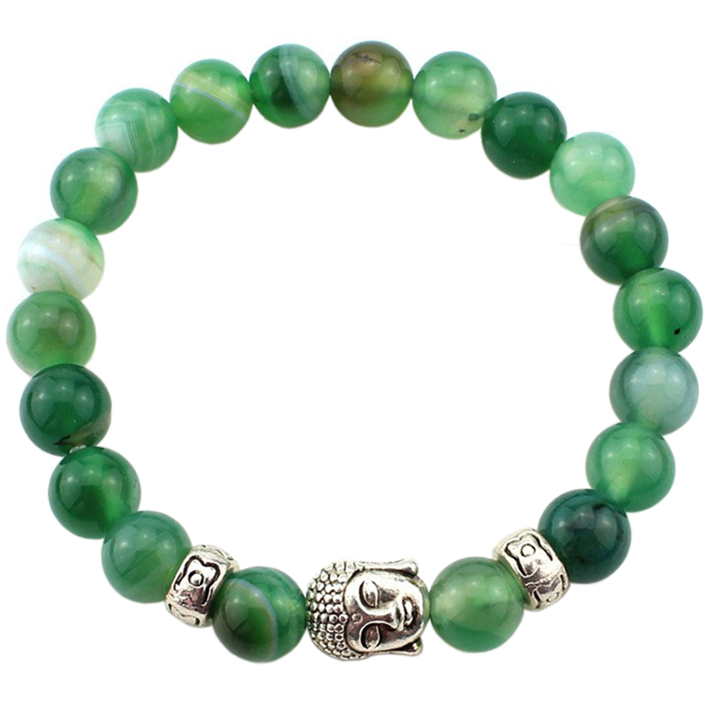 Bracelet Pierre Verte Tête de Bouddha
