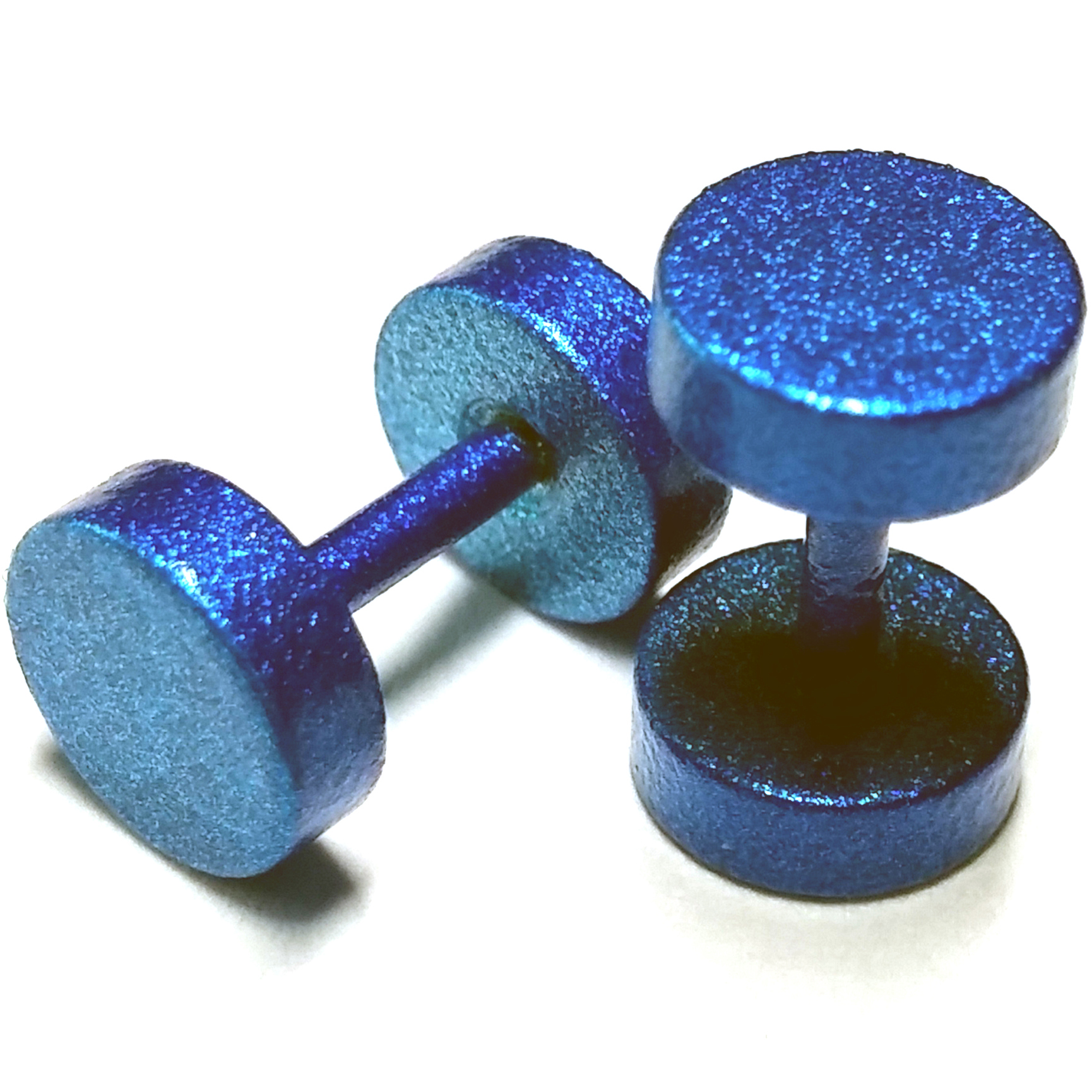 Piercings Faux Écarteurs Plug Bleu 6mm 1