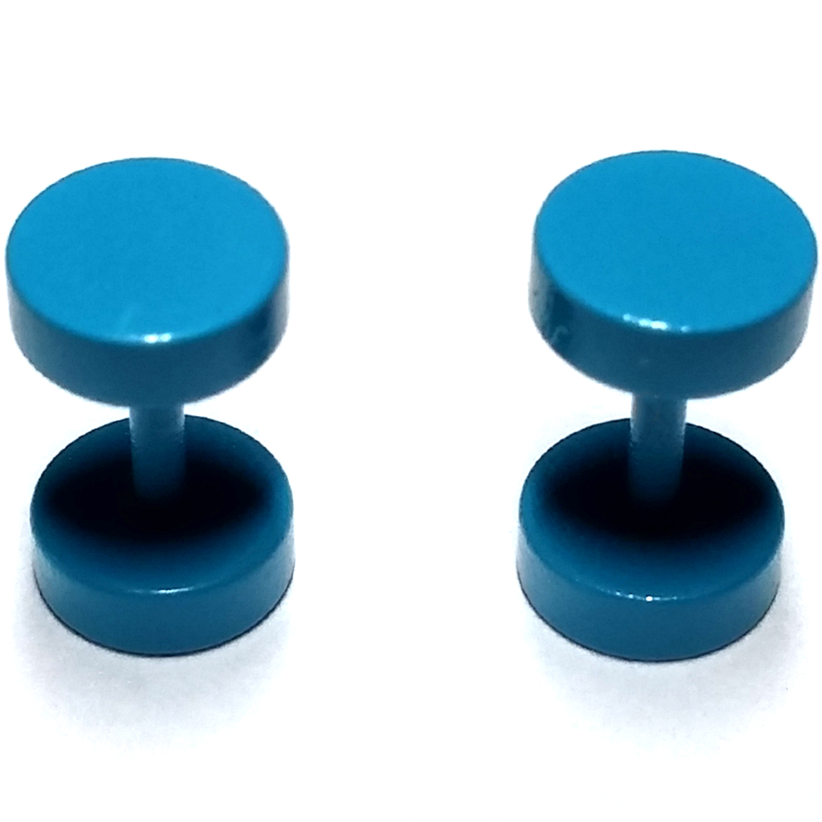 Piercings Faux Écarteurs Plug Bleu Turquoise 6mm 2