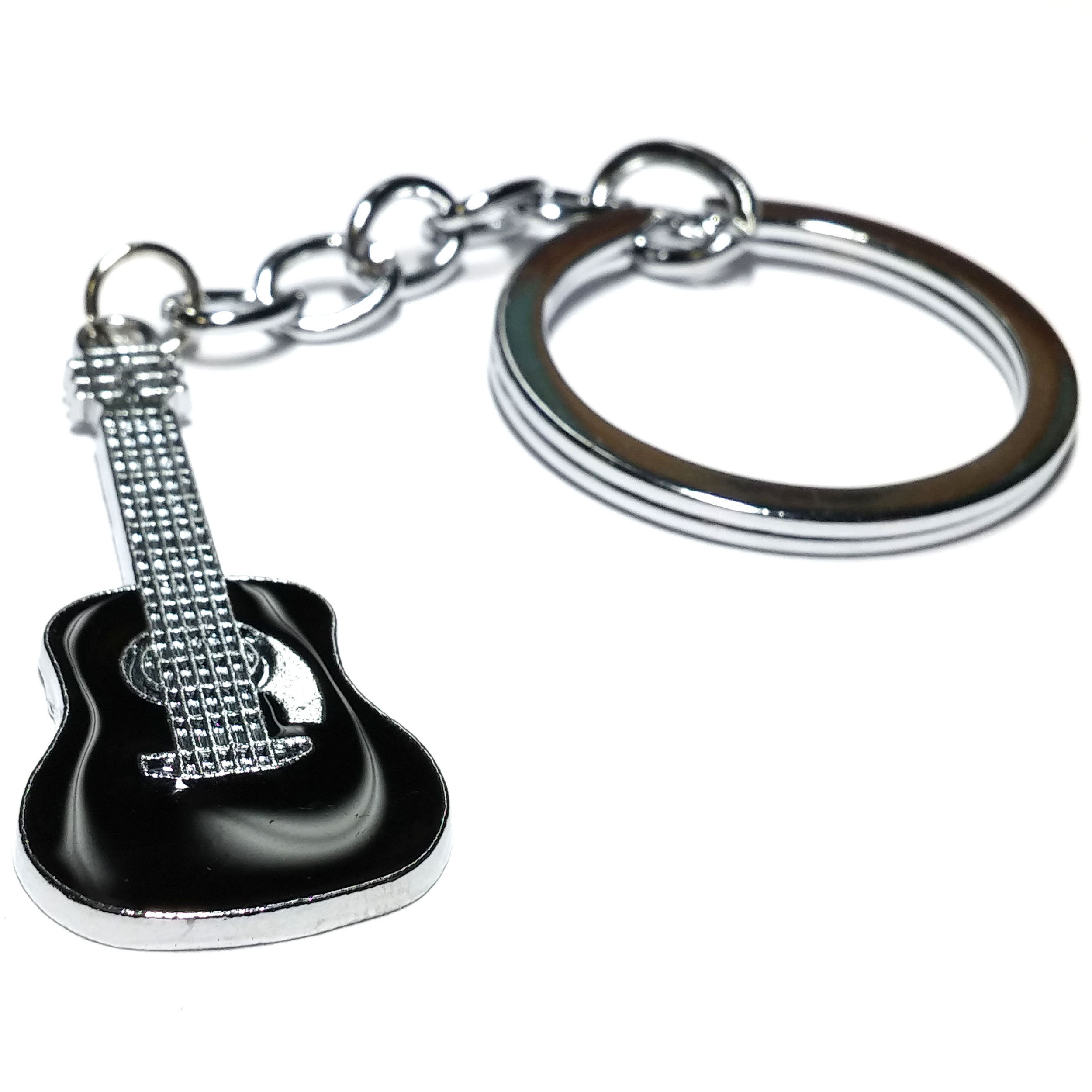 Porte clé en métal guitare noire 1