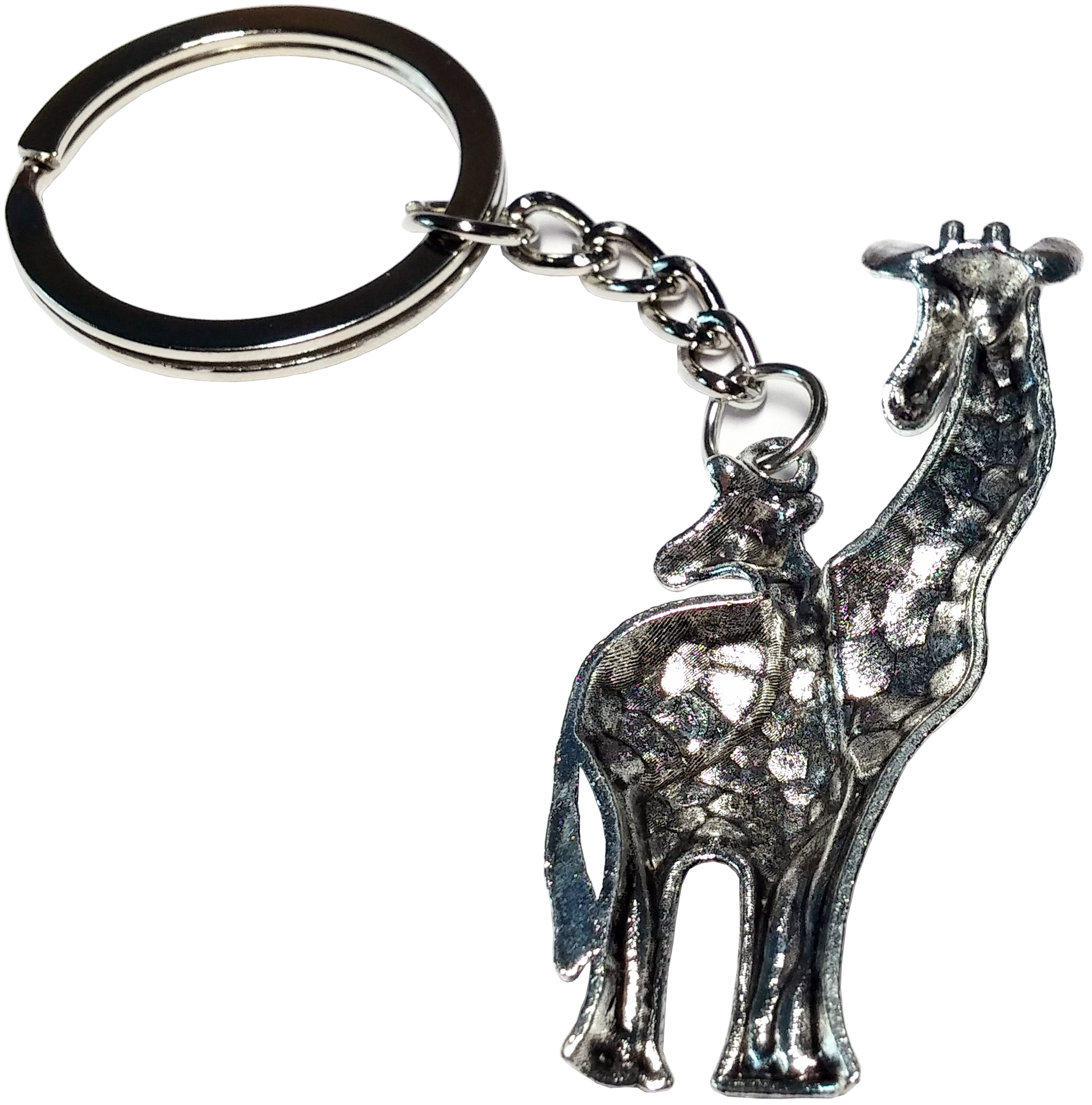 Porte clé métal girafe mère bébé