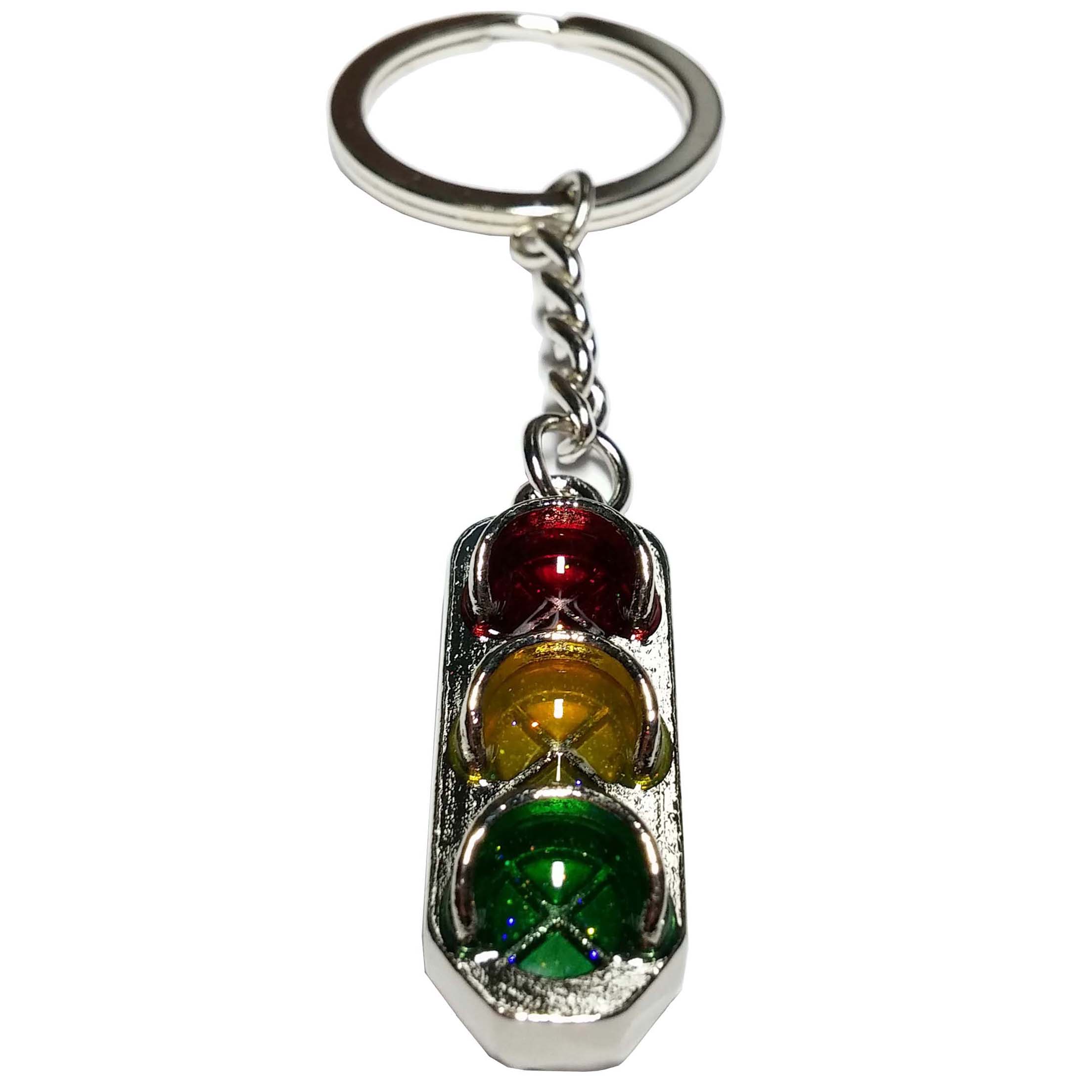 Porte Cle Metal Feu Tricolore Vert Jaune Rouge Cameleon Shop Fr