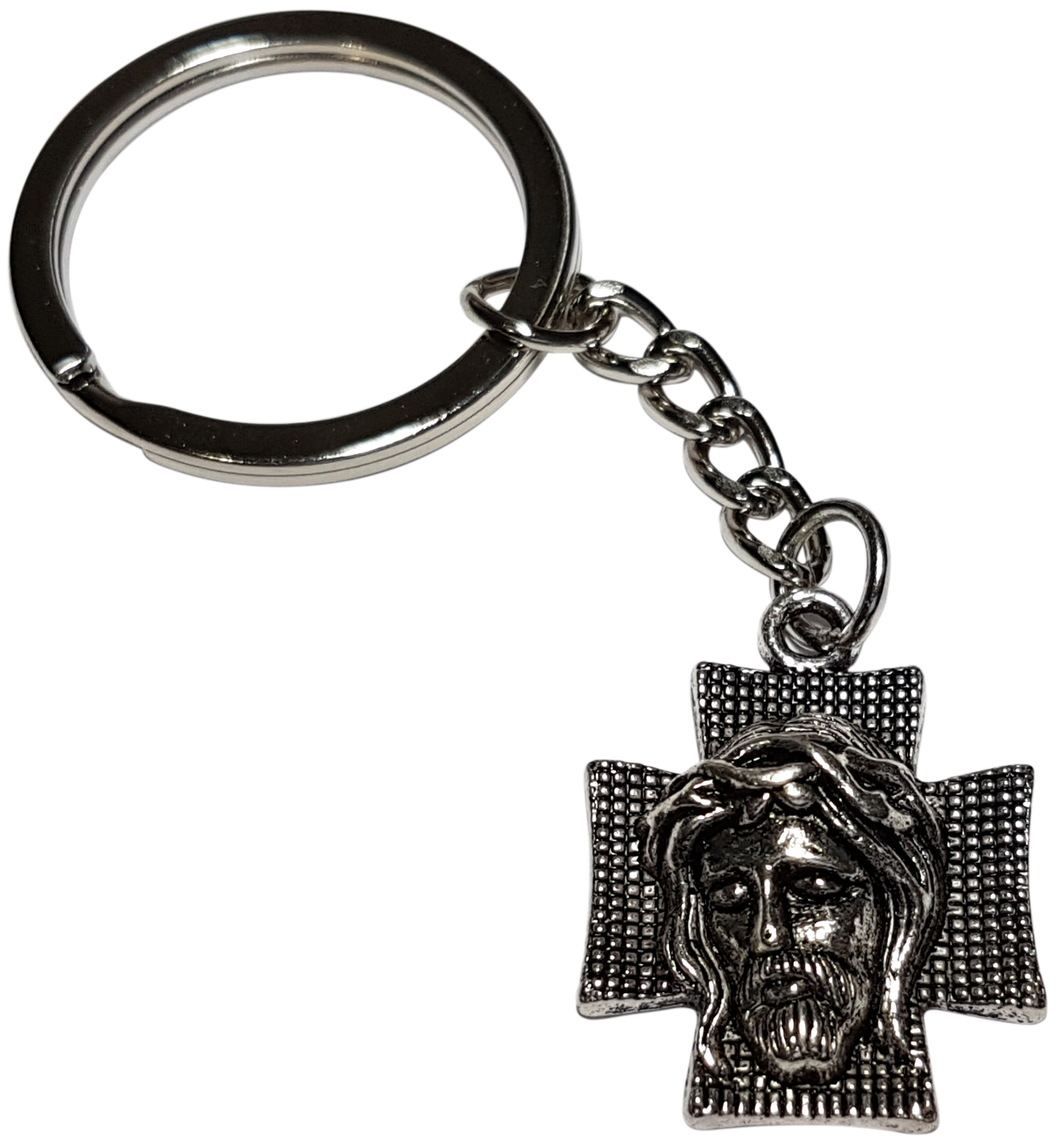 Porte clé métal croix jésus