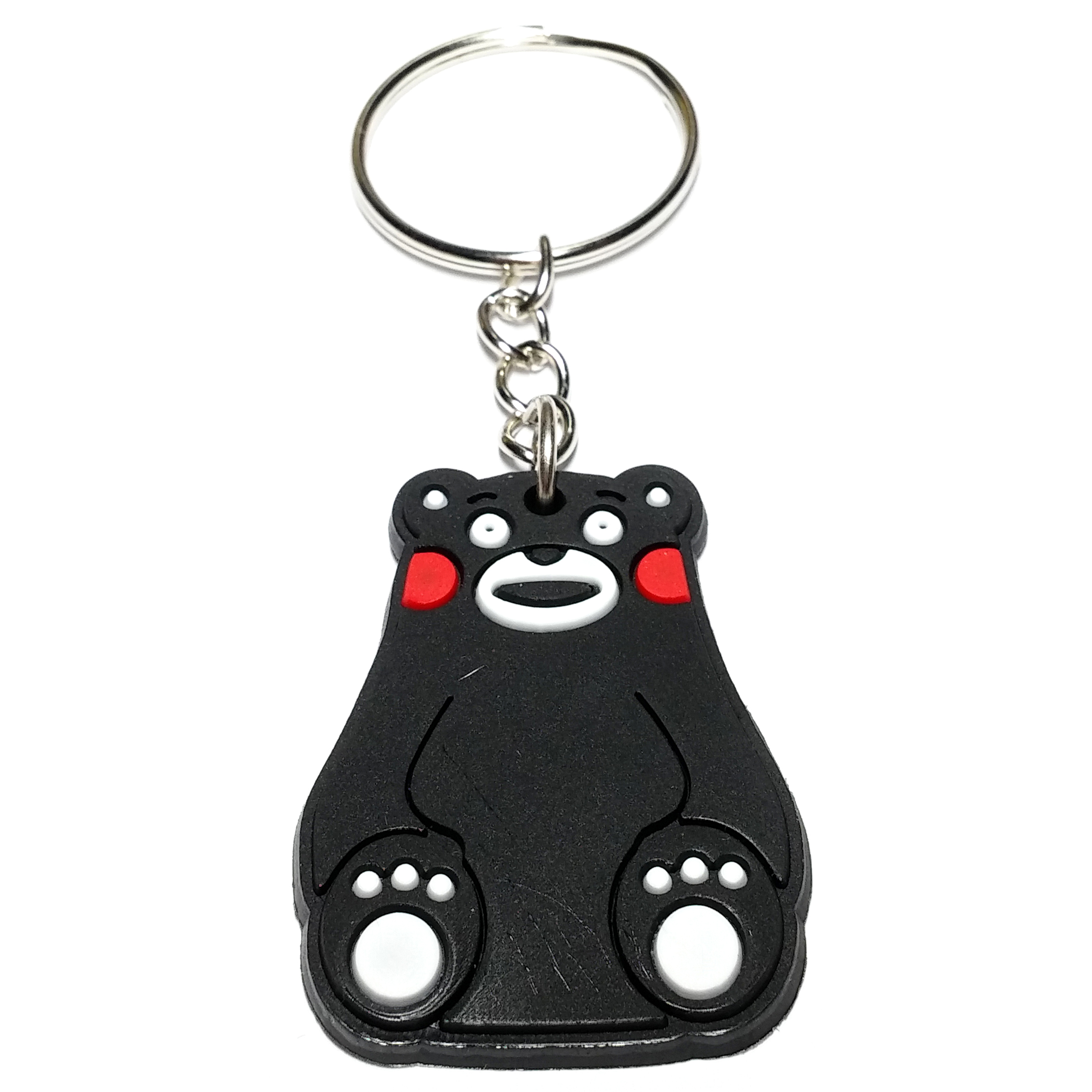 Porte clé plastique ours noir joues rouge
