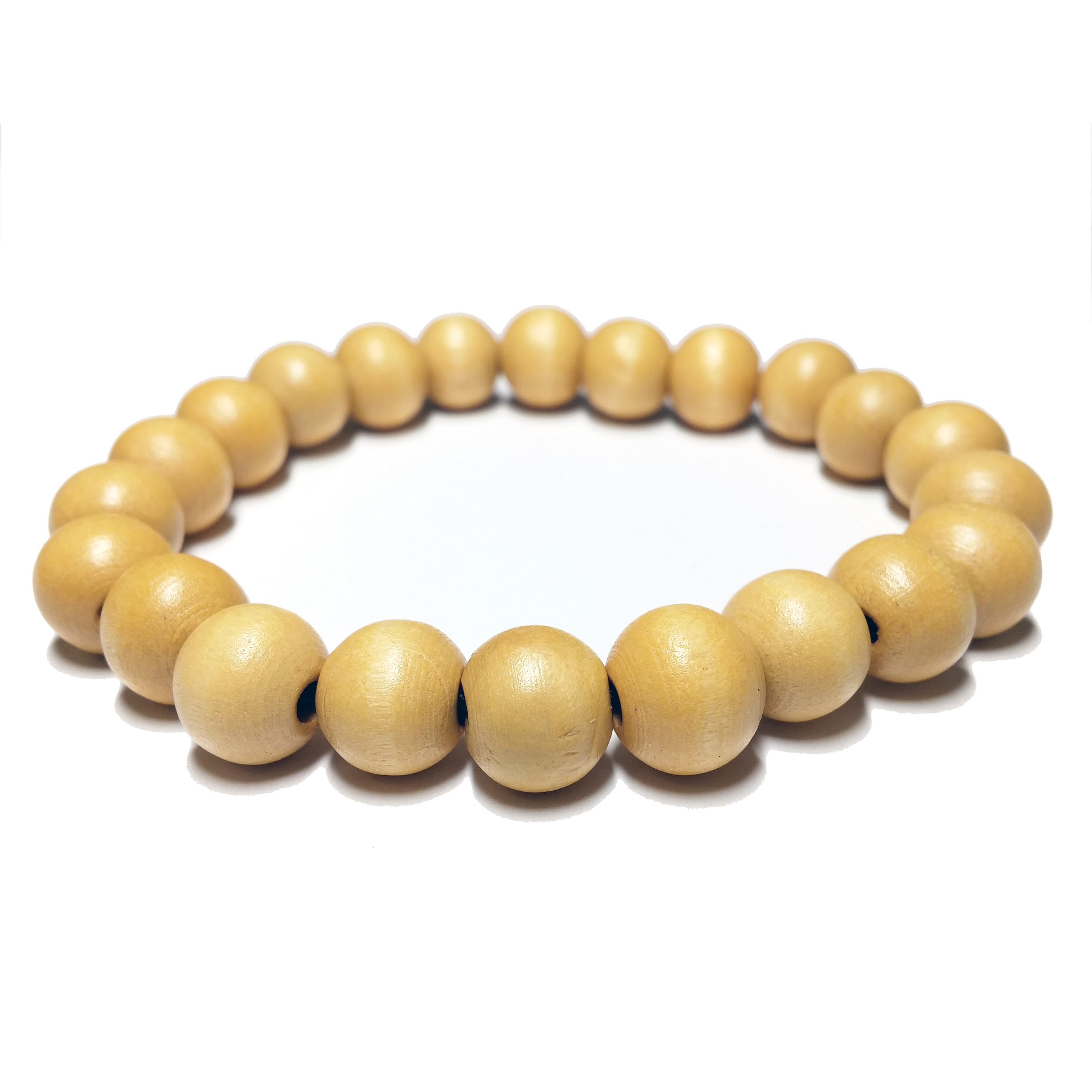 Bracelet Extensible en Perles de Bois Naturel