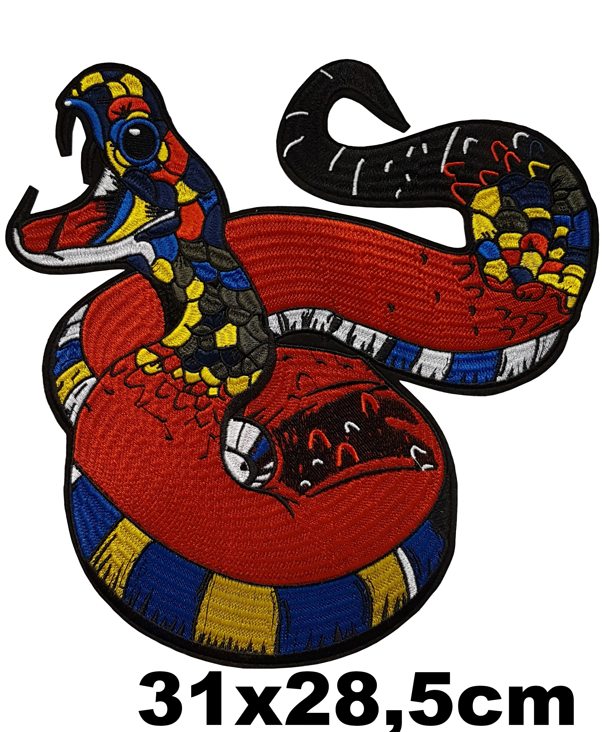 Grand patch thermocollant serpent boa écusson tissu