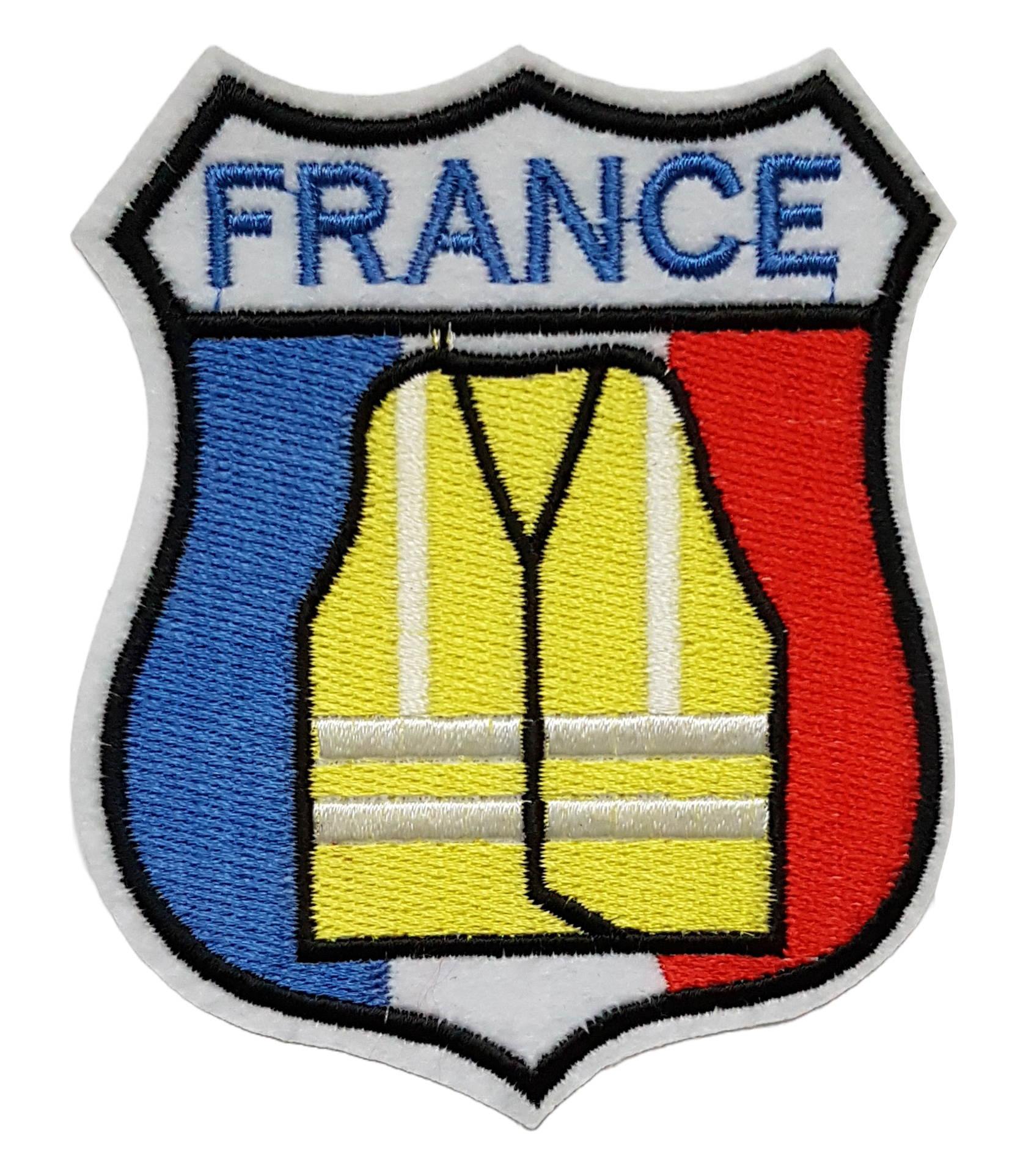 Patch thermocollant drapeau de la France gilet jaune écusson français bleu blanc rouge