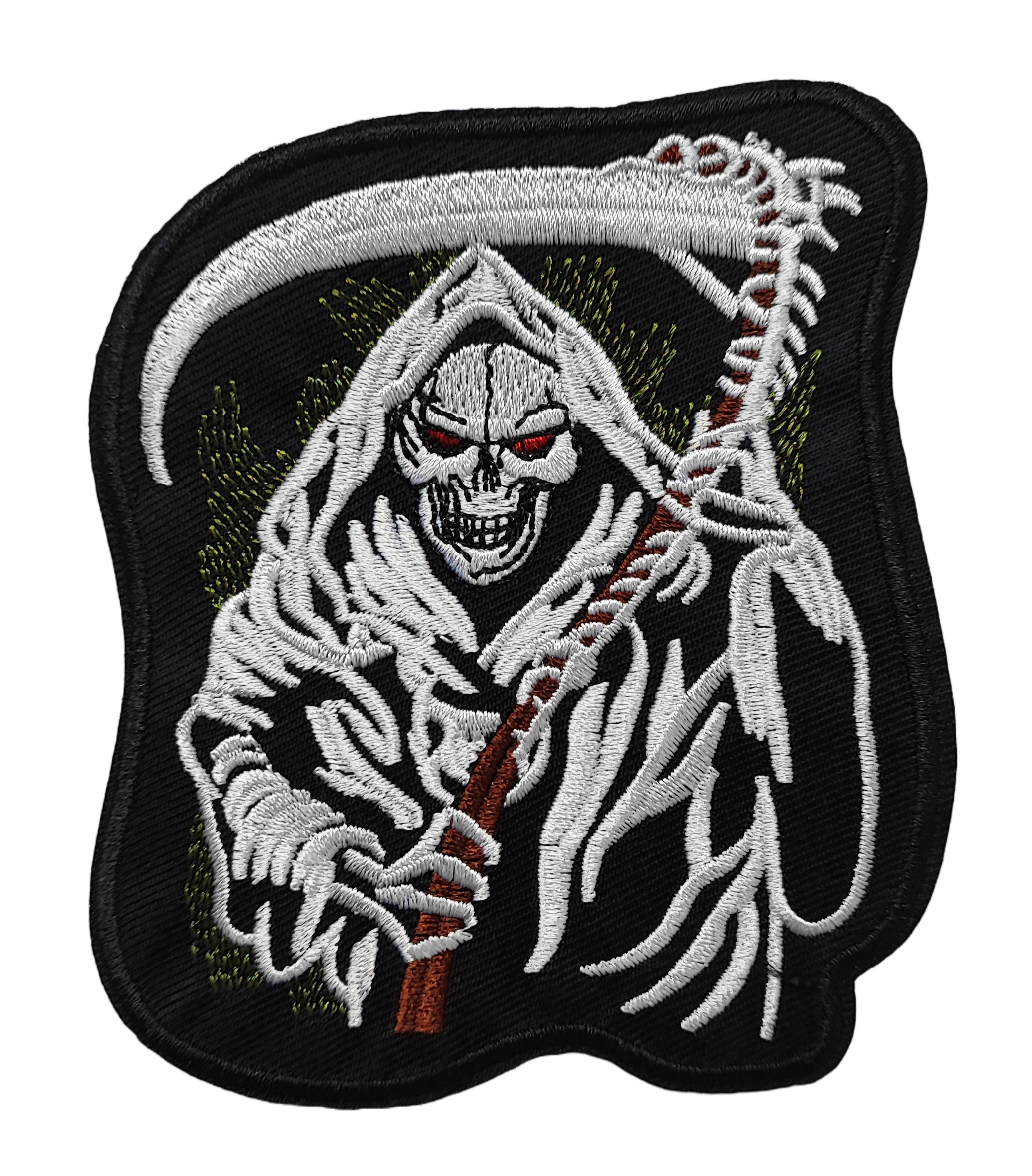 Grand patch crane skull faucheuse la mort squelette thermocollant