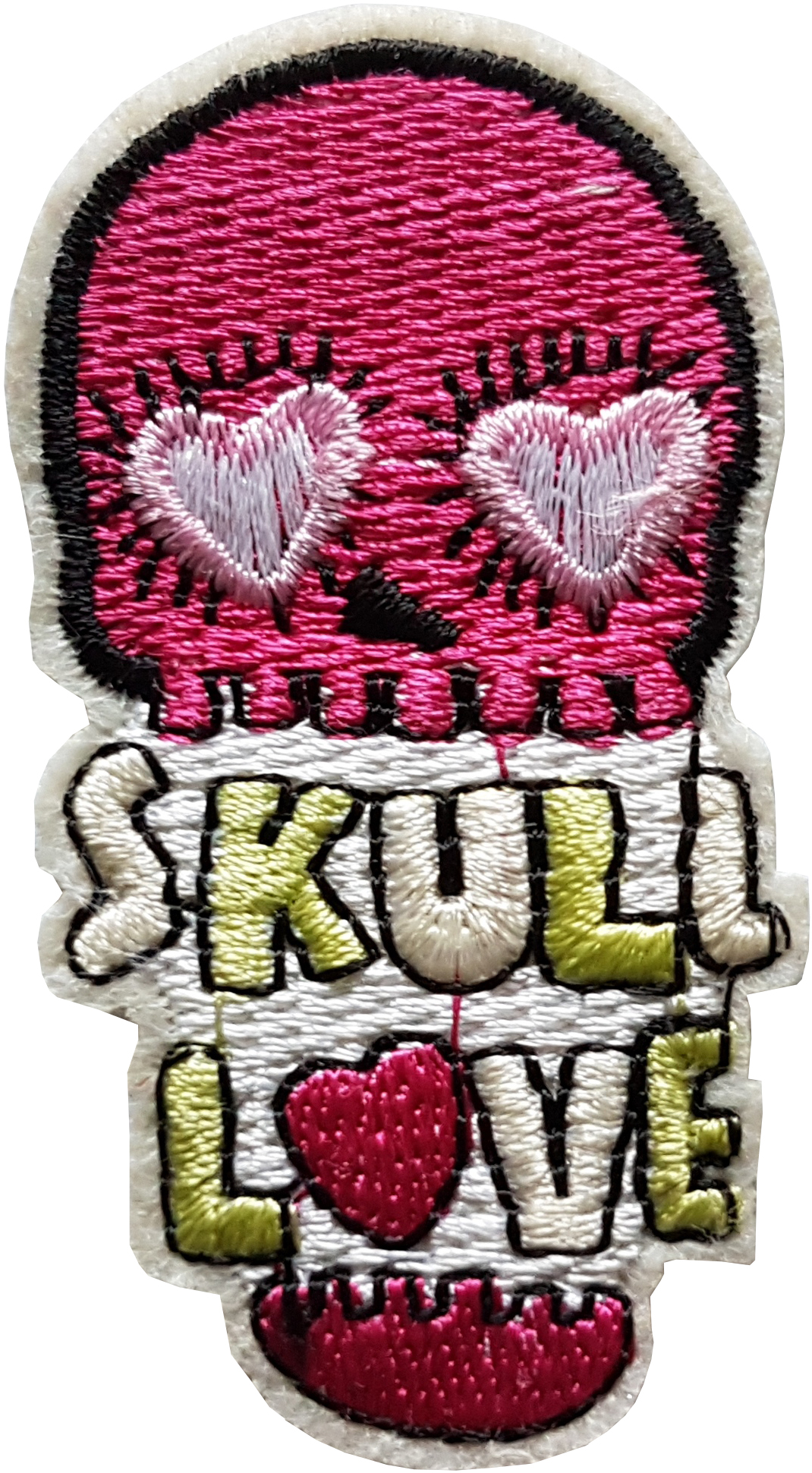 Patch Thermocollant Skull Rose Yeux Coeurs