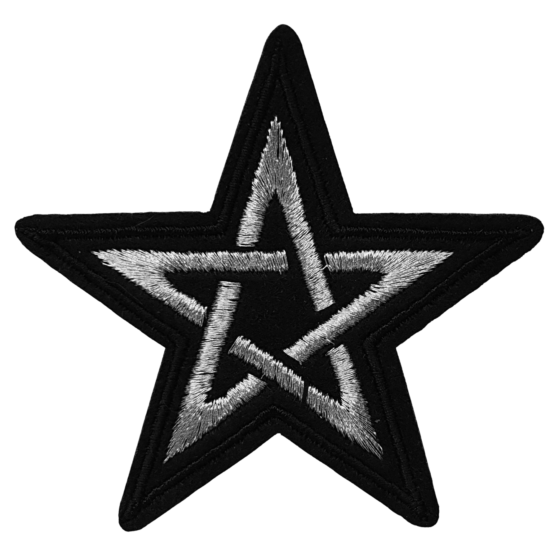 Patch étoile pentagramme argenté 1