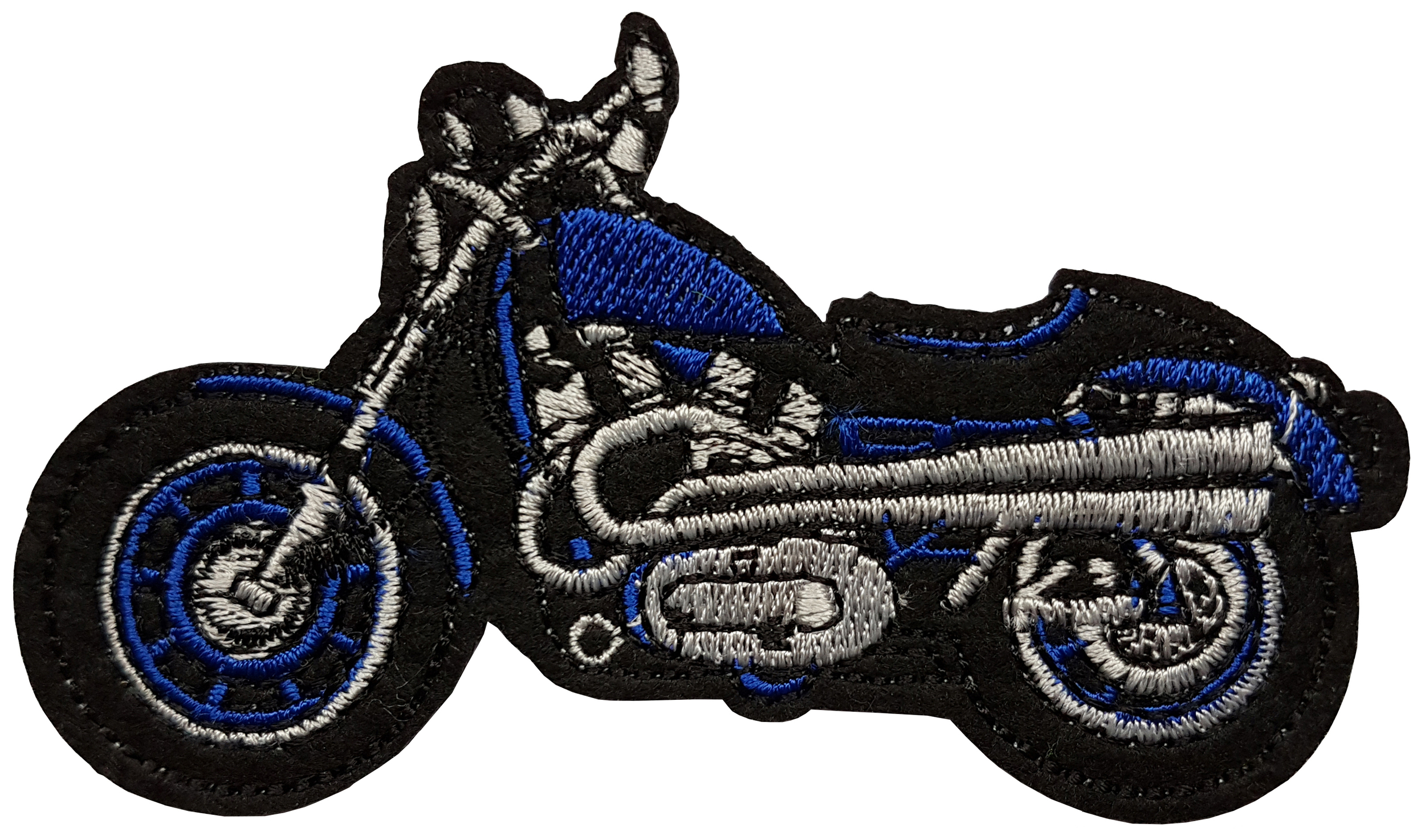 Écusson biker motard moto bleu patch thermocollant 1