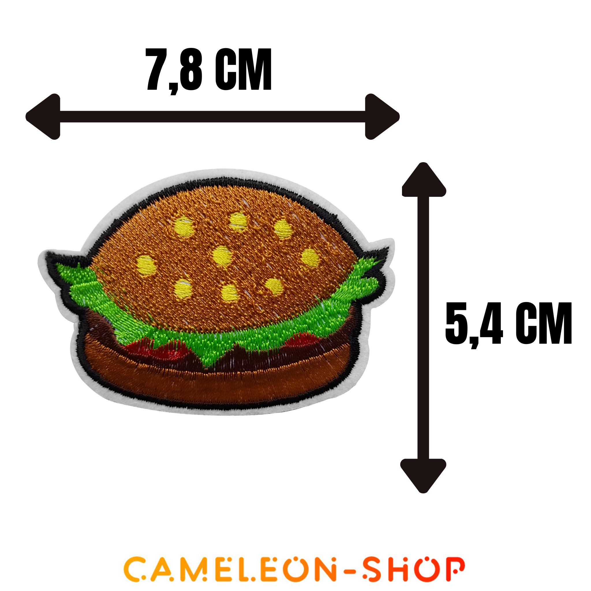 PAT437 - Écusson burger hamburger patch thermocollant 2