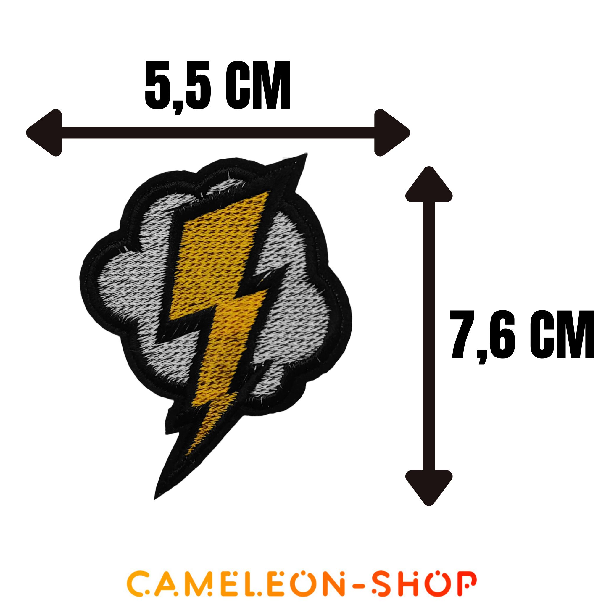 Patch thermocollant éclaire nuage cartoon 2