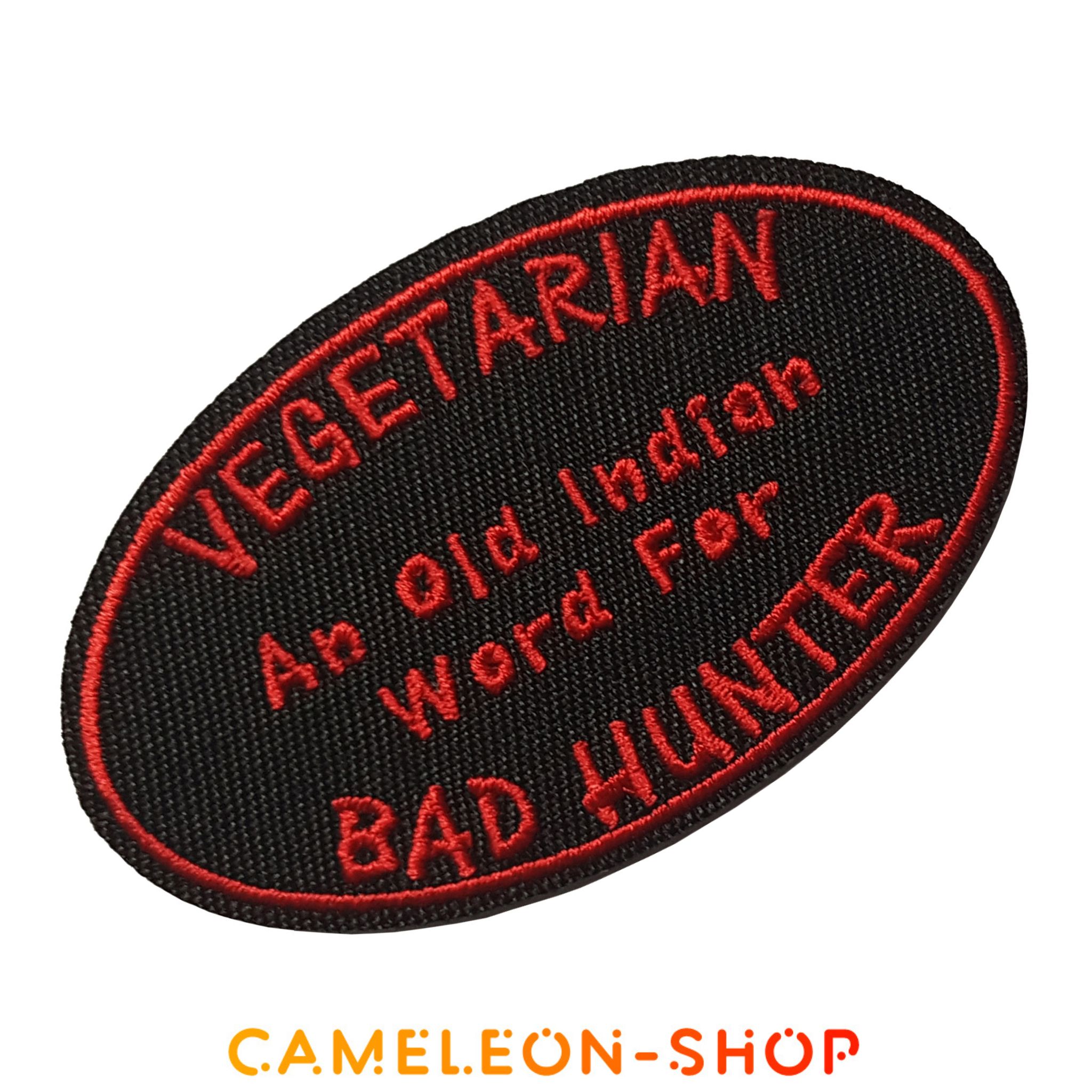 Patch humoristique parodie parodique végétarien un vieux mot pour dire mauvais chasseur 3