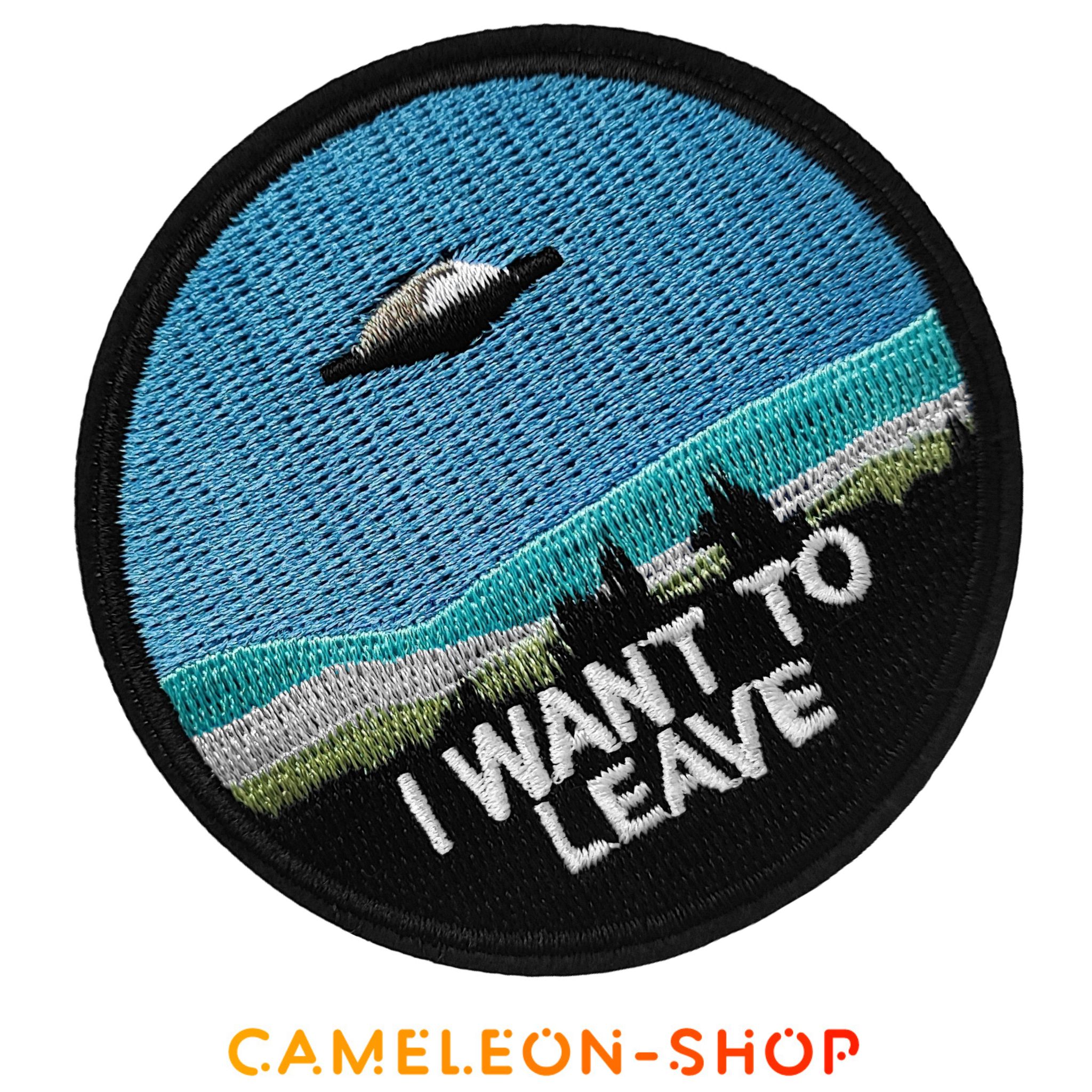 Patch OVNI UFO soucoupe volante I want to leave 4