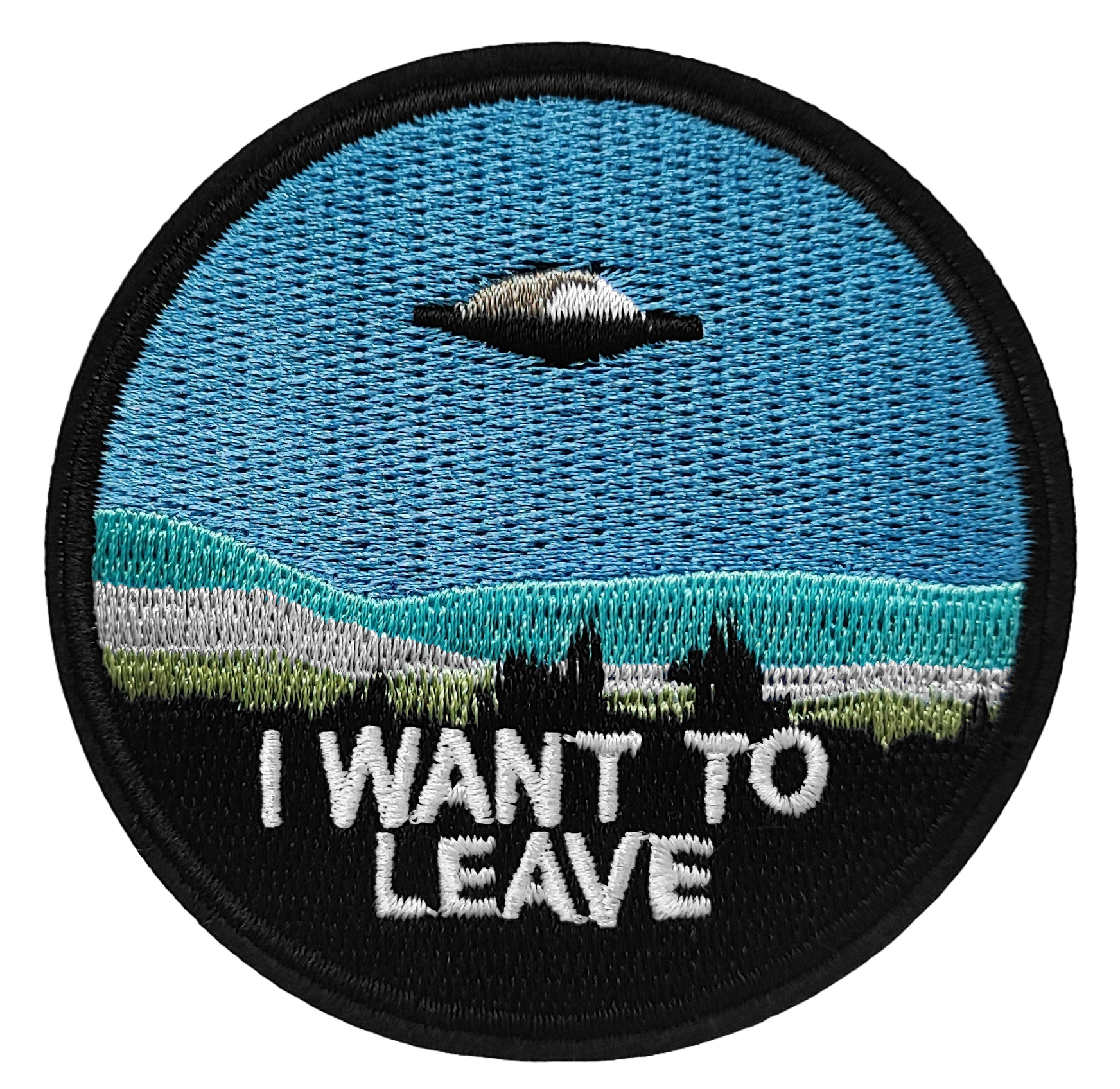 Patch OVNI UFO soucoupe volante I want to leave 0