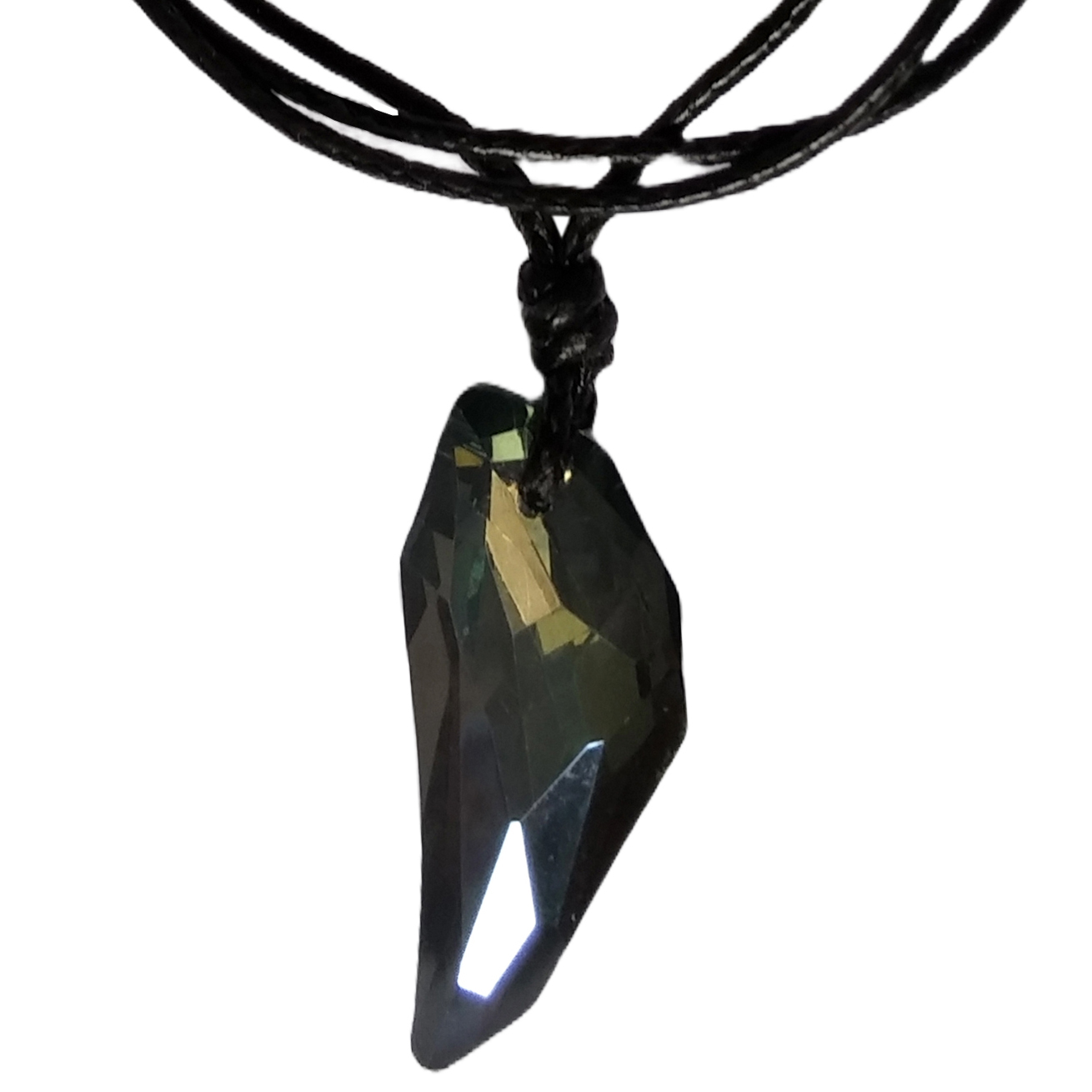 Collier Pendentif Dent de Loup Zirconium Cubique Marron