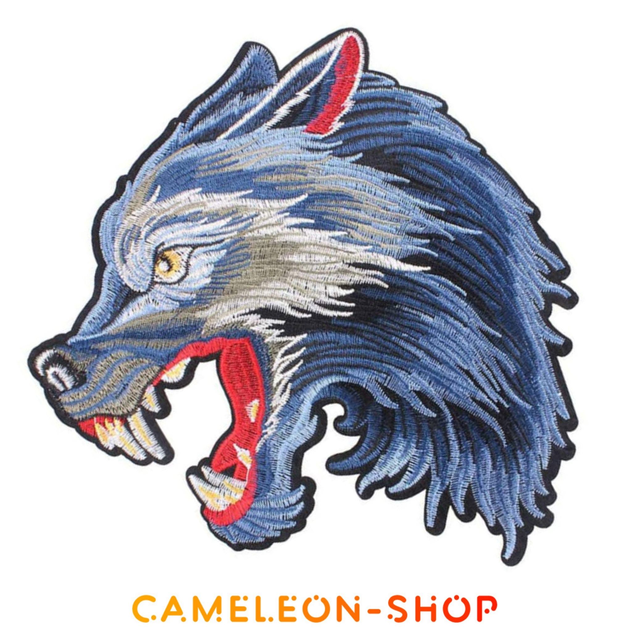 Écusson biker motard animal loup patch thermocollant 3