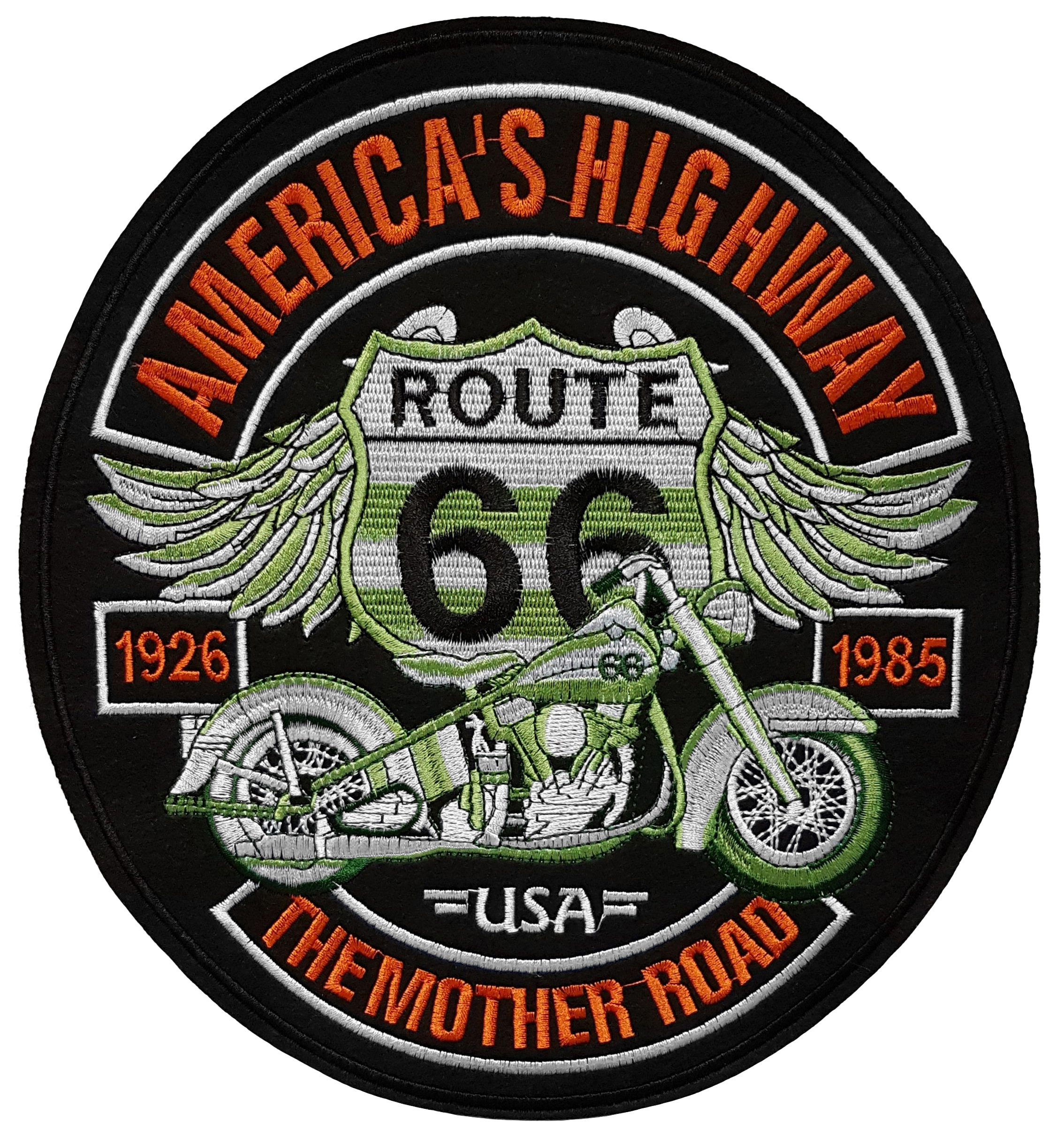 Grand écusson biker motrad route 66 the mother road patch thermocollant 1