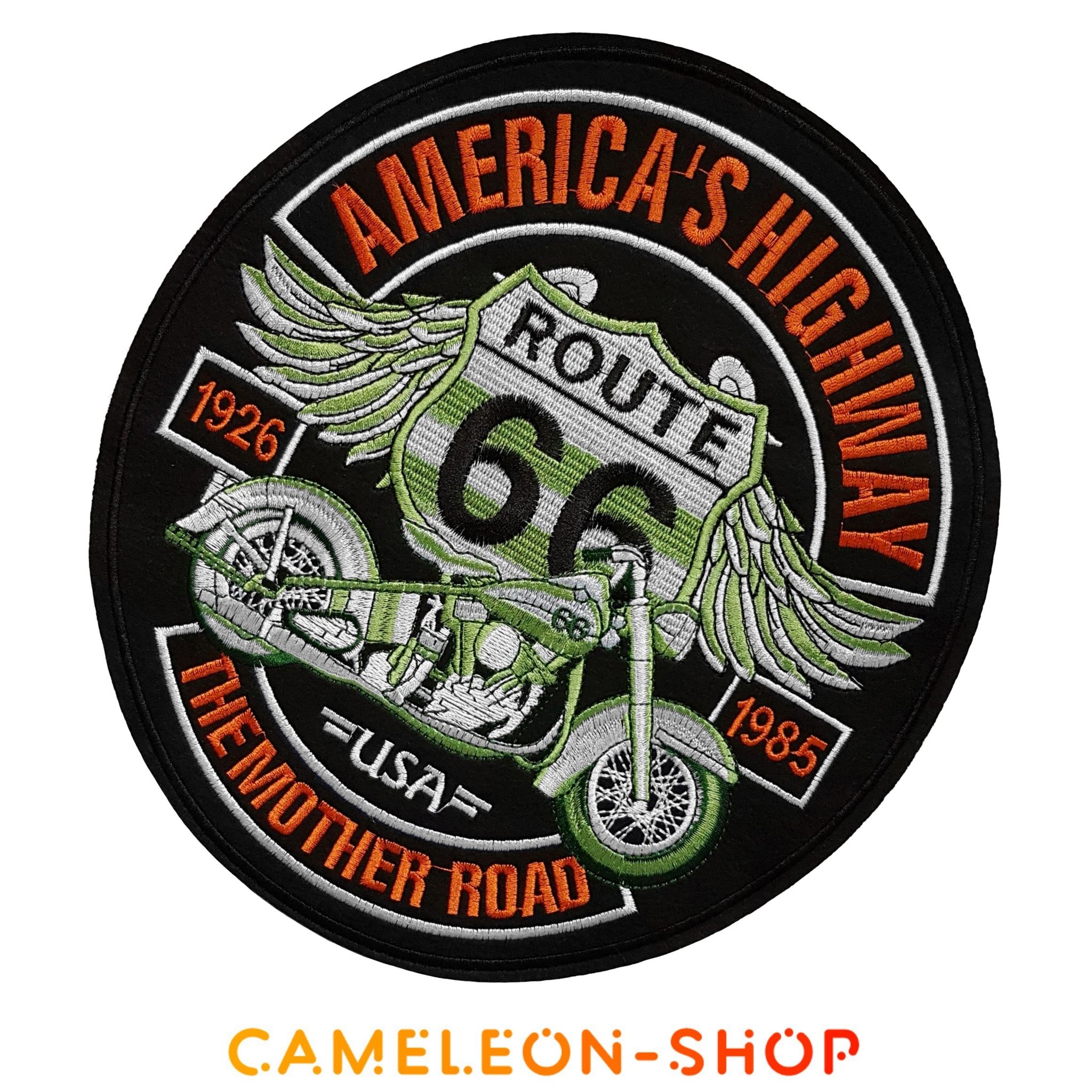 Grand écusson biker motrad route 66 the mother road patch thermocollant 4