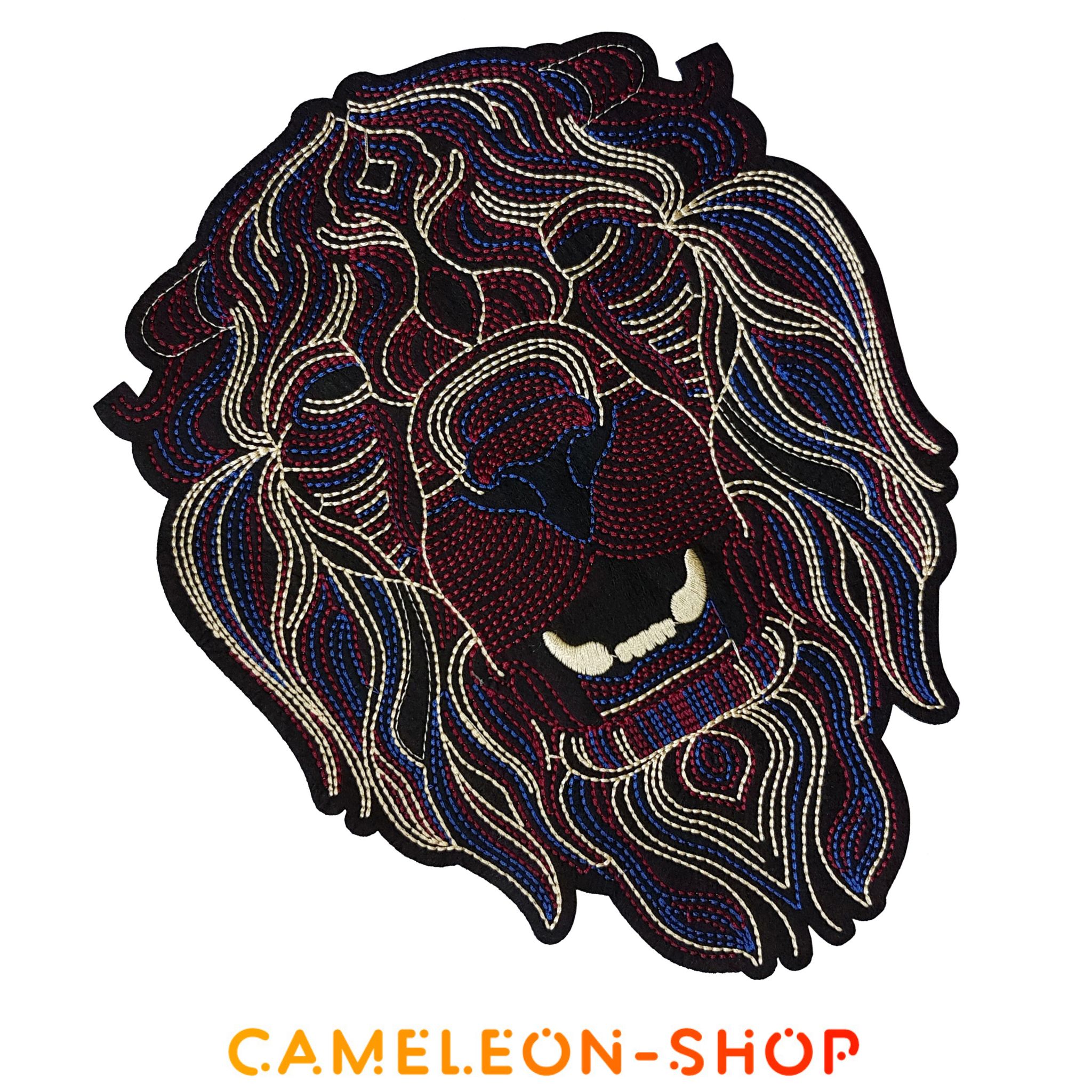 Grand écusson animal lion stylisé patch thermocollant 4