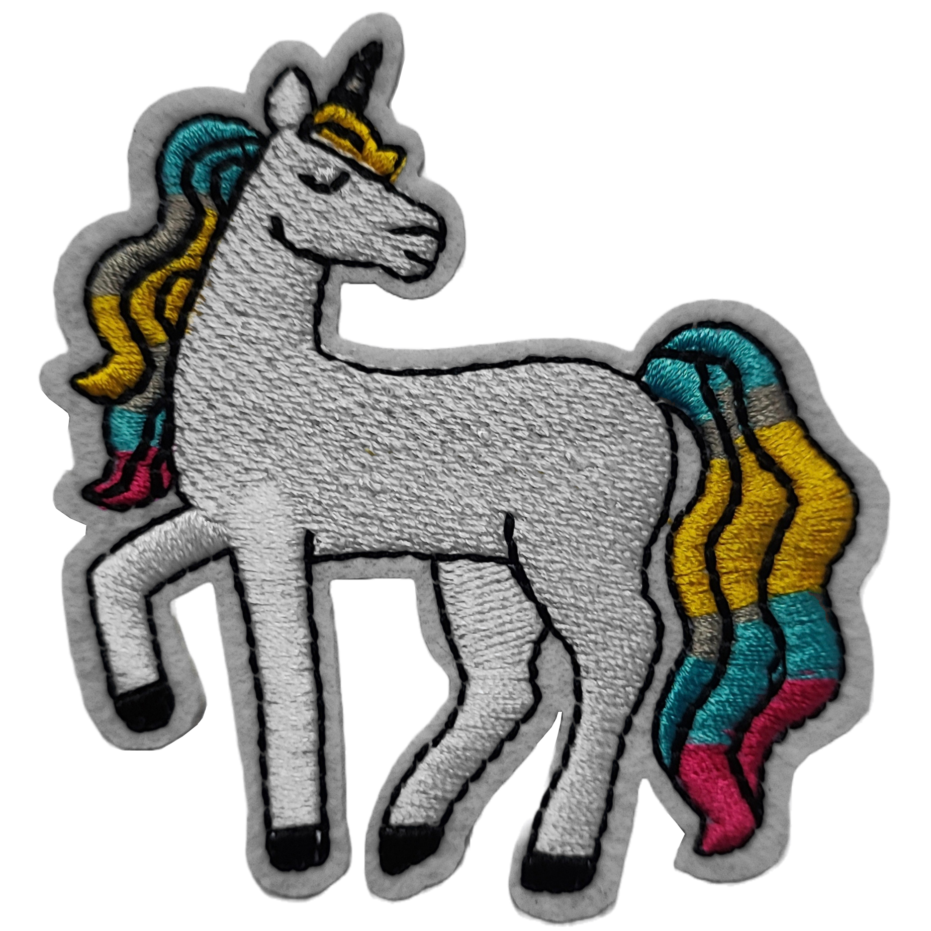 Patch Thermocollant Licorne Blanche Crinière Colorée