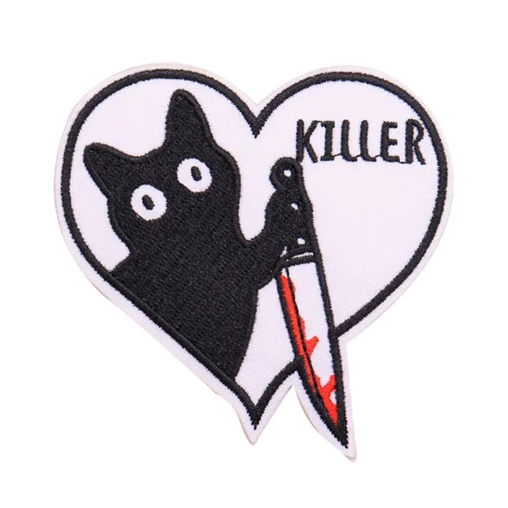 Patch Thermocollant Coeur Chat Noir Killer