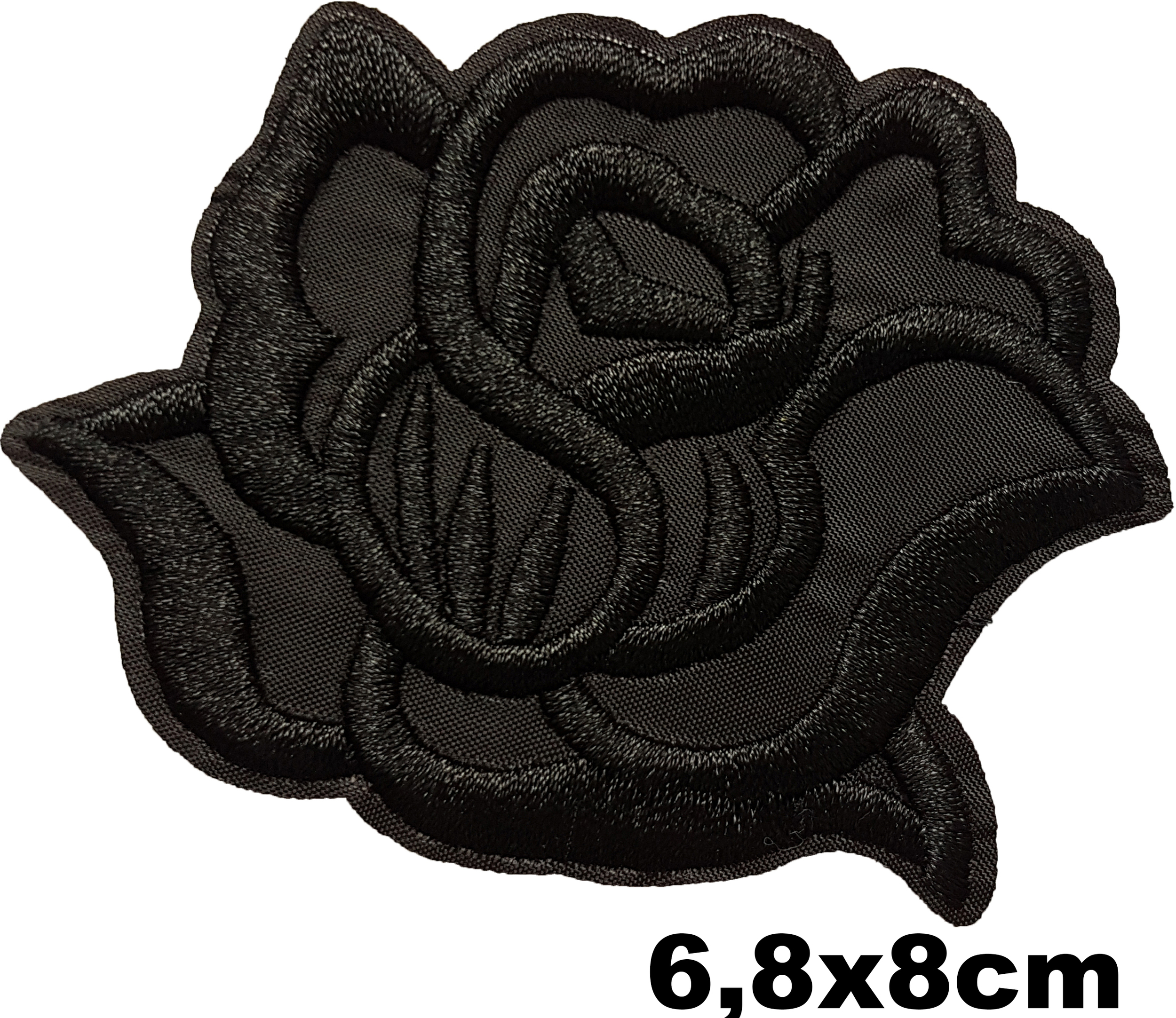 Patch Thermocollant Fleur Rose Noire Stylisée