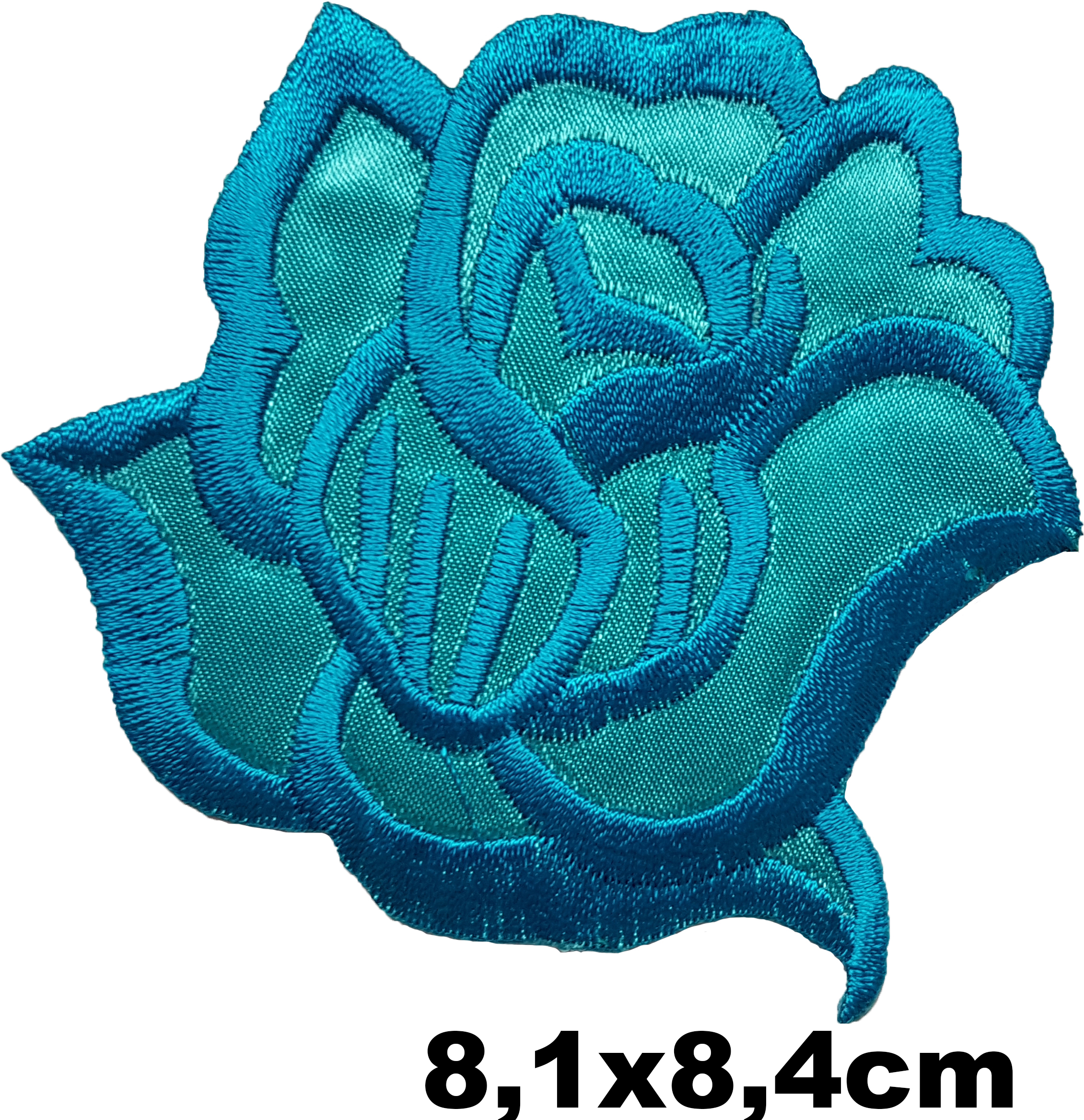 Patch fleur rose bleue stylisé