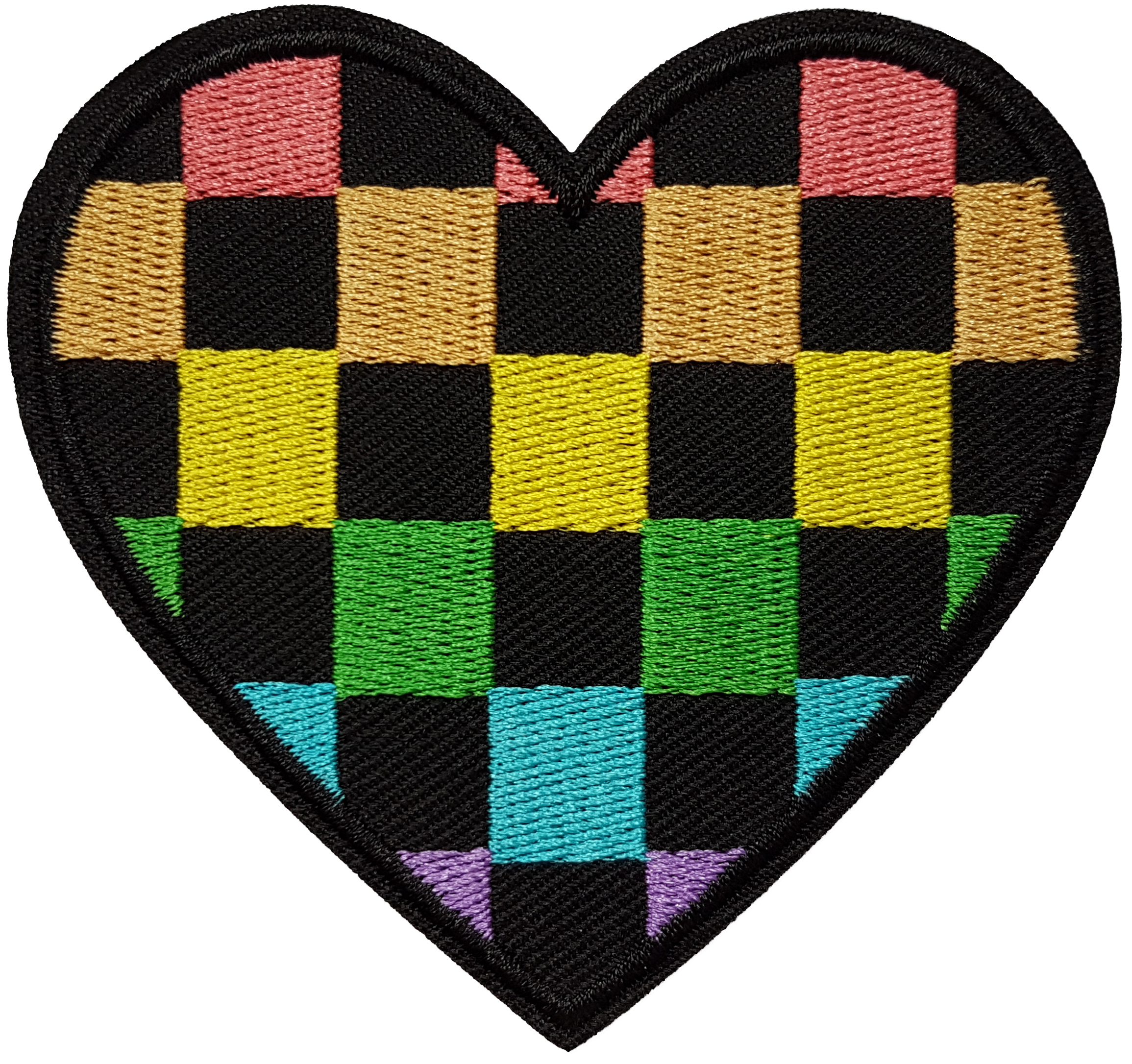 Patch Thermocollant Coeur Drapeau Damier