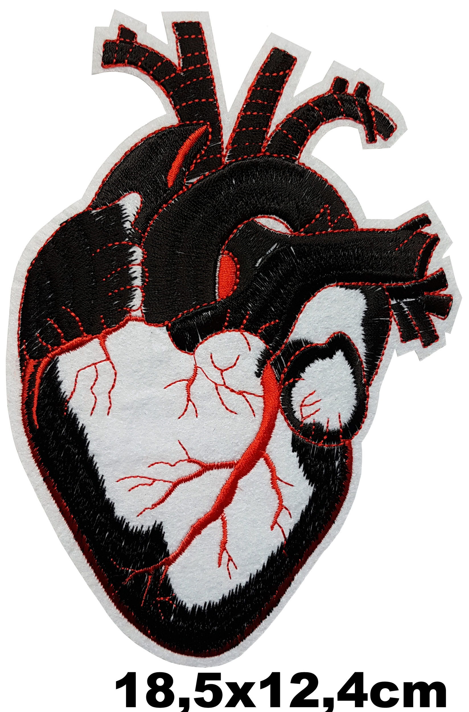 Grand Patch Thermocollant Coeur Veines Grand Patch Thermocollant Coeur Veines Noires