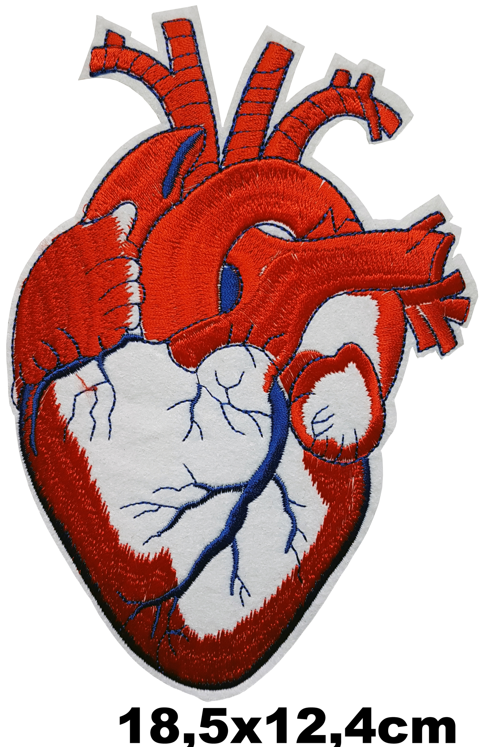 Grand Patch Thermocollant Coeur Veines Rouges