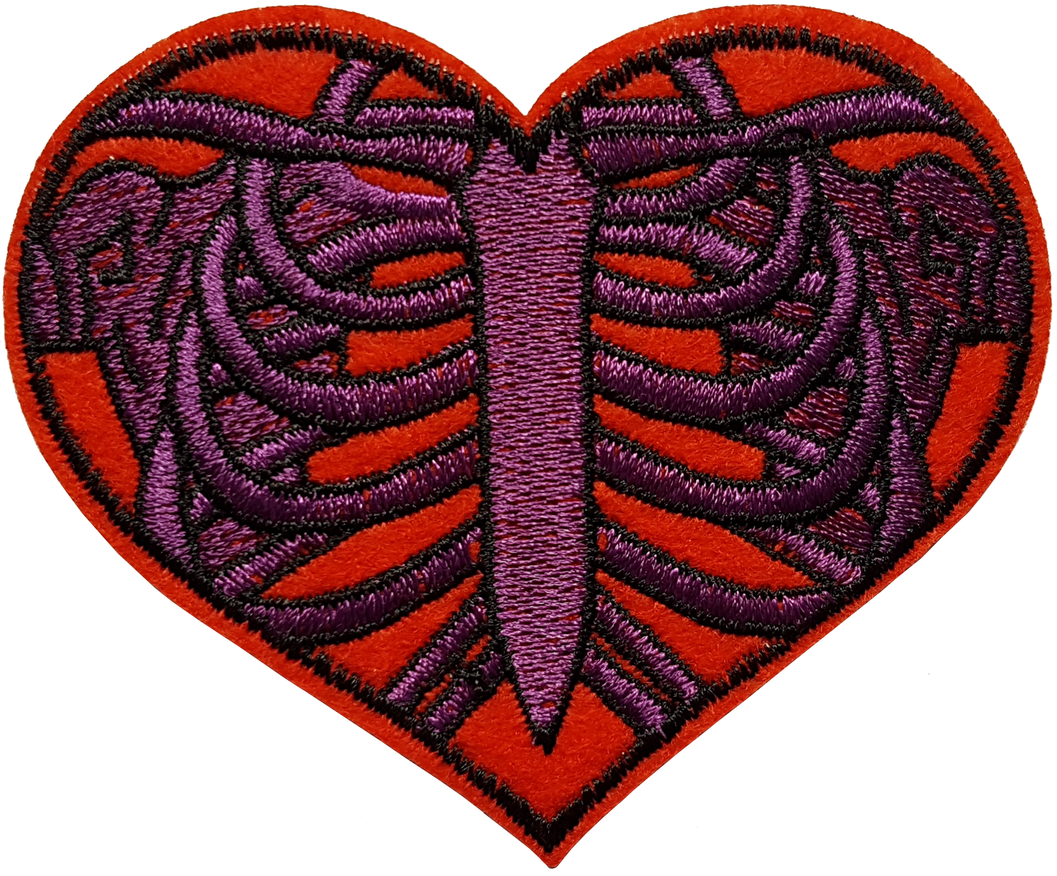 Patch Thermocollant Squelette Coeur Rouge